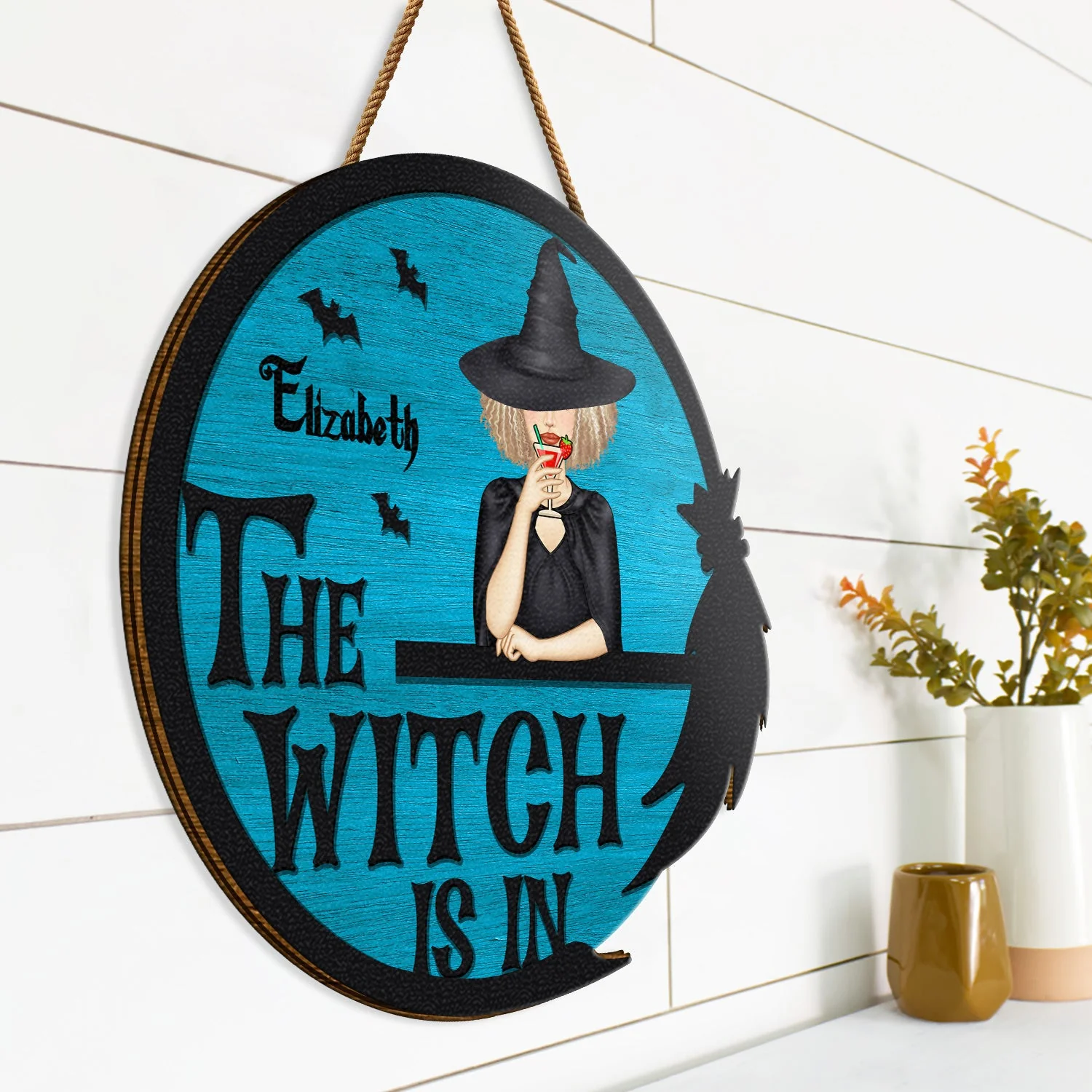 The Witch Is In - Gift For Yourself, Gift For Women - Personalized Custom Shaped Wood Sign - Image 2