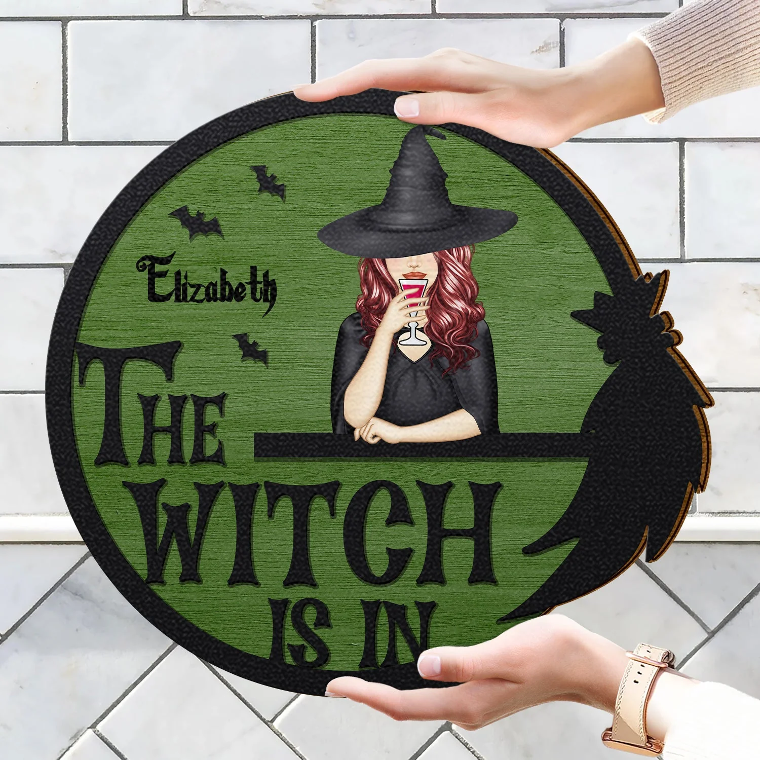 The Witch Is In - Gift For Yourself, Gift For Women - Personalized Custom Shaped Wood Sign - Image 4