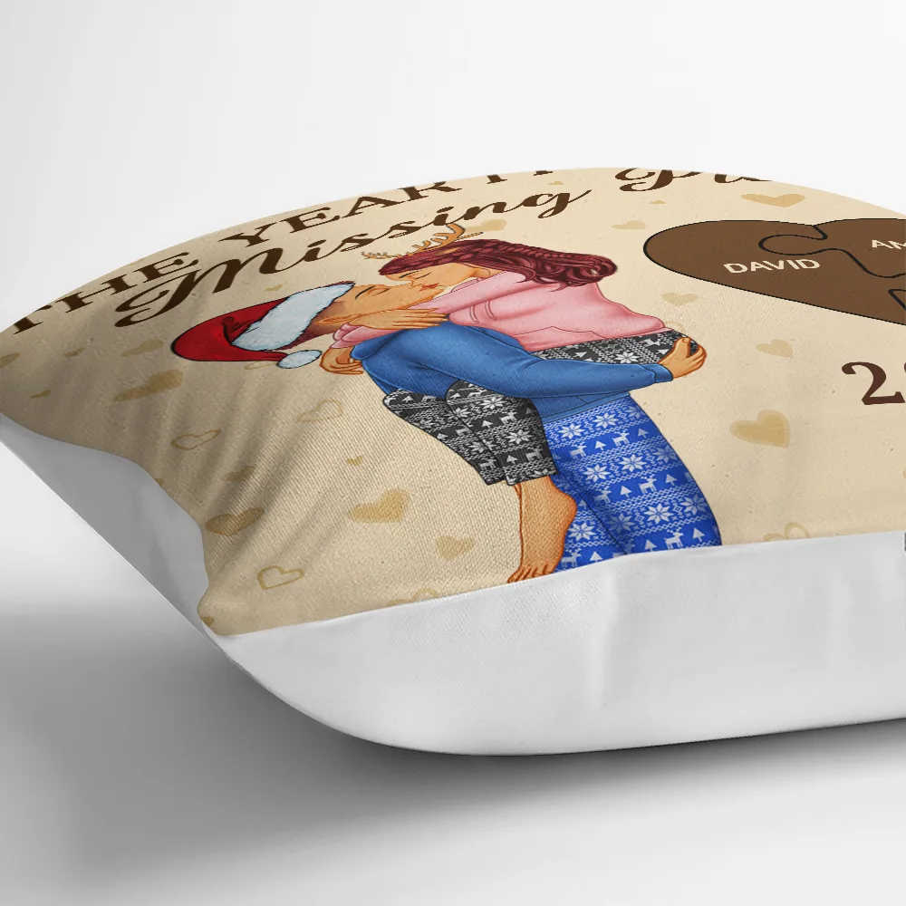 The Year I Found My Missing Piece Kissing Couples - Personalized Pillow - Image 3