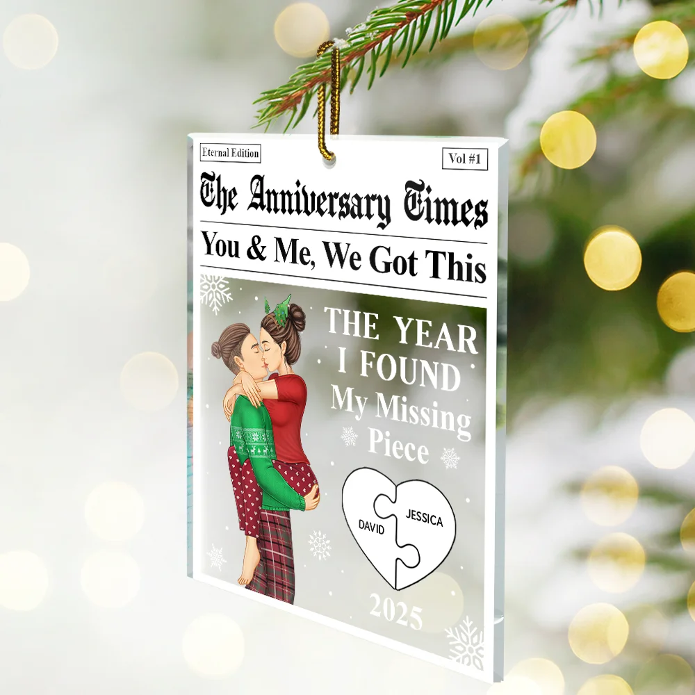The Year I Found My Missing Piece The Love Times - Personalized Custom Shaped Acrylic Ornament - Image 2