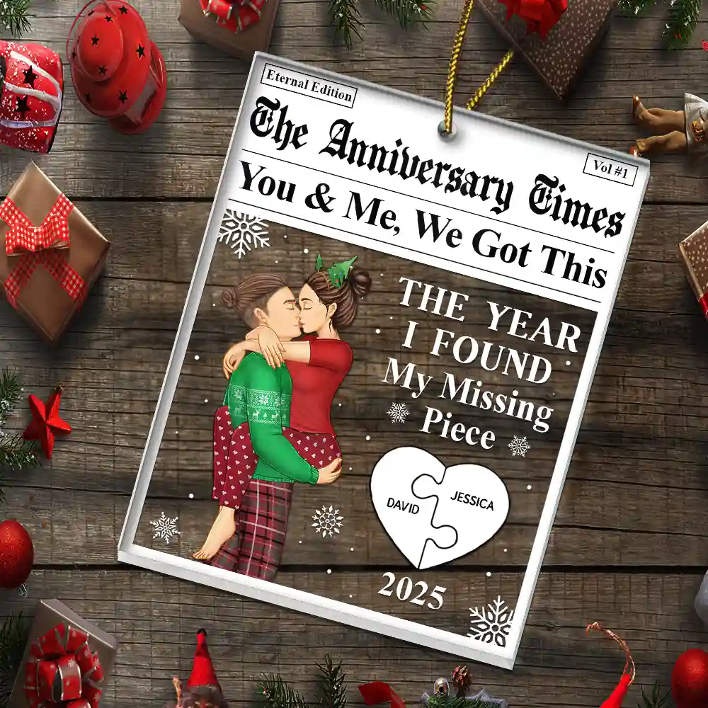 The Year I Found My Missing Piece The Love Times - Personalized Custom Shaped Acrylic Ornament - Image 5