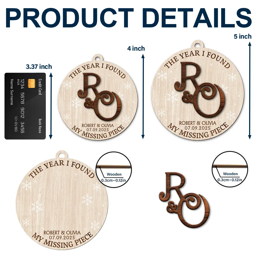 The Year I Found My - Personalized 2-Layered Wooden Ornament - Image 5