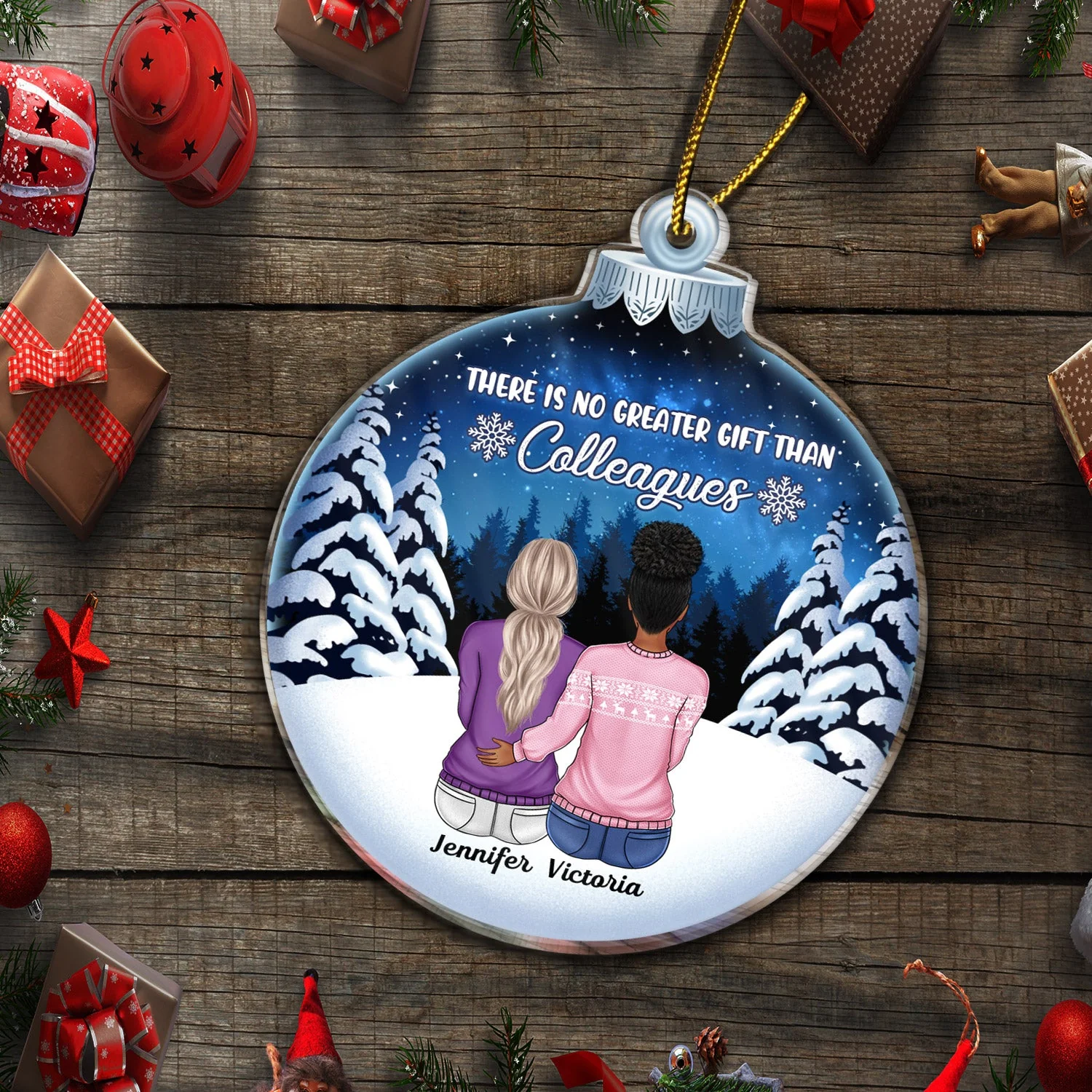 There Is No Greater Gift Than Family - Christmas Memorial Gift For Siblings, Family - Personalized Custom Shaped Acrylic Ornament - Image 5