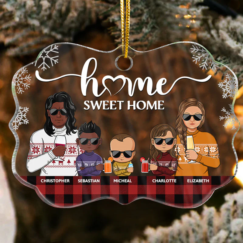 There Is No Greater Gift Than Family Husband Wife Family - Christmas Gift - Personalized Custom Medallion Acrylic Ornament - Image 2