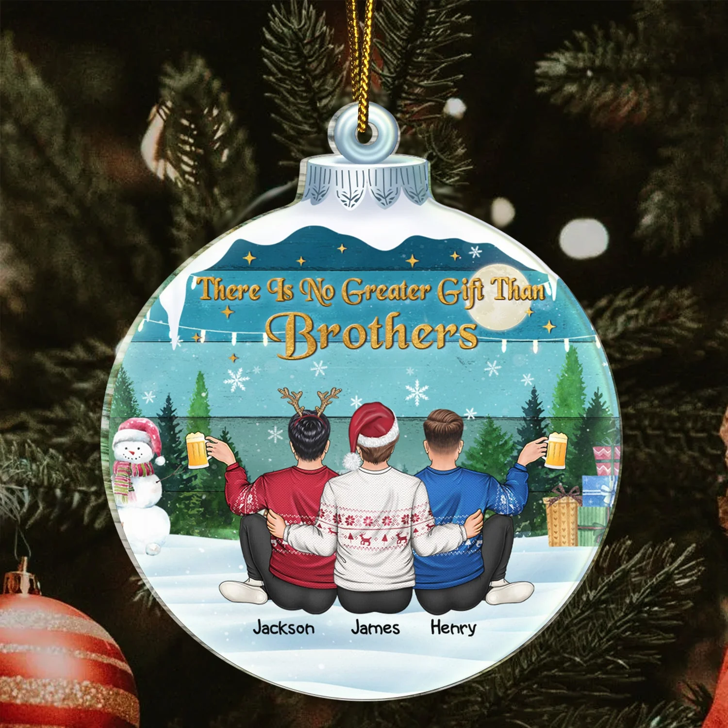 There Is No Greater Gift Than Friendship - Christmas Memorial Gift For Best Friends, Besties, Sisters - Personalized Custom Shaped Acrylic Ornament - Image 3