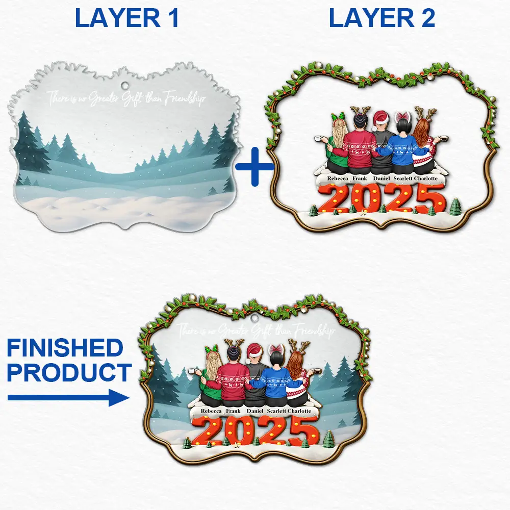There Is No Greater Gift Than Friendship - Personalized 2-Layered Mix Ornament - Image 6