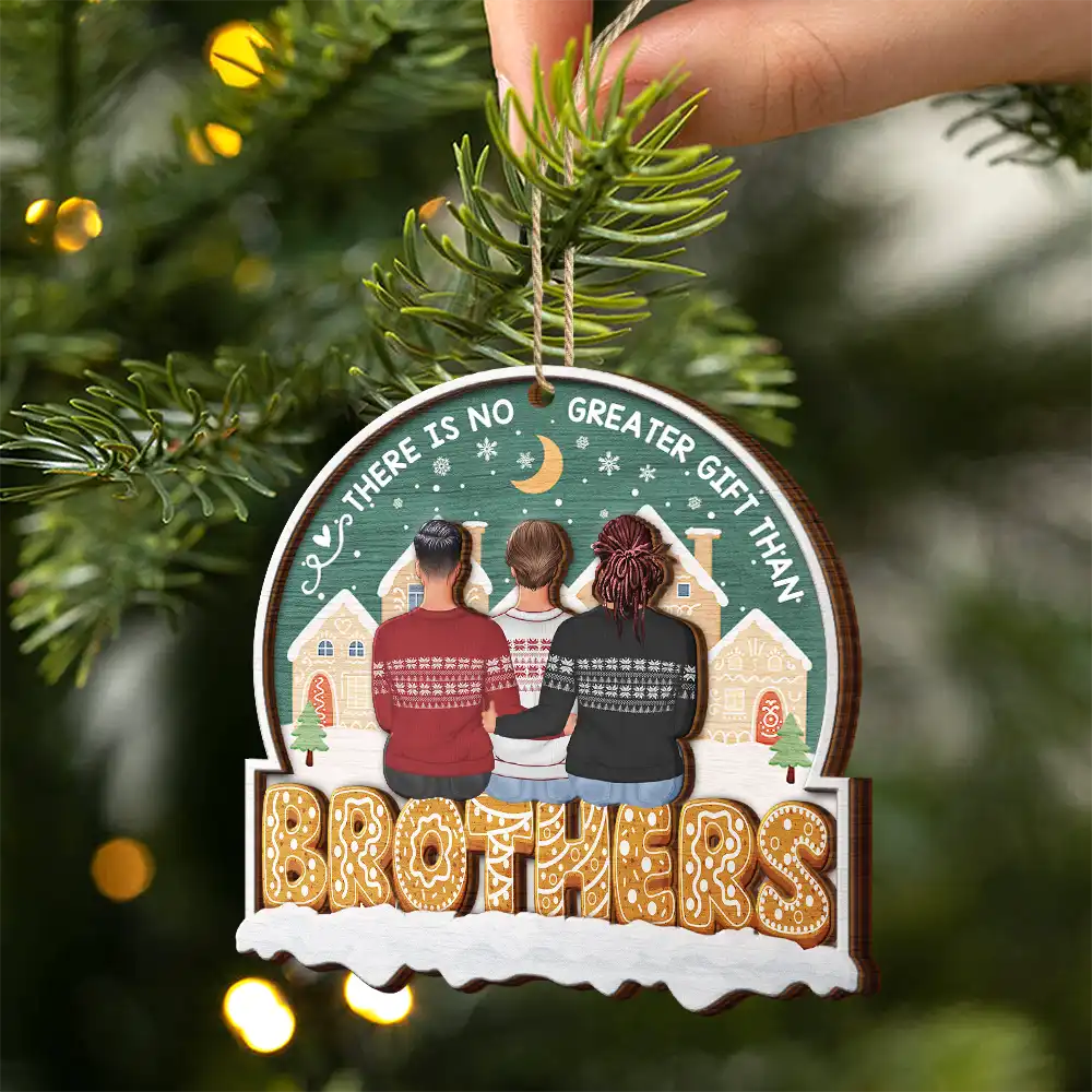 There Is No Greater Gift Than Sisters Family Besties - Personalized 2-Layered Wooden Ornament - Image 2