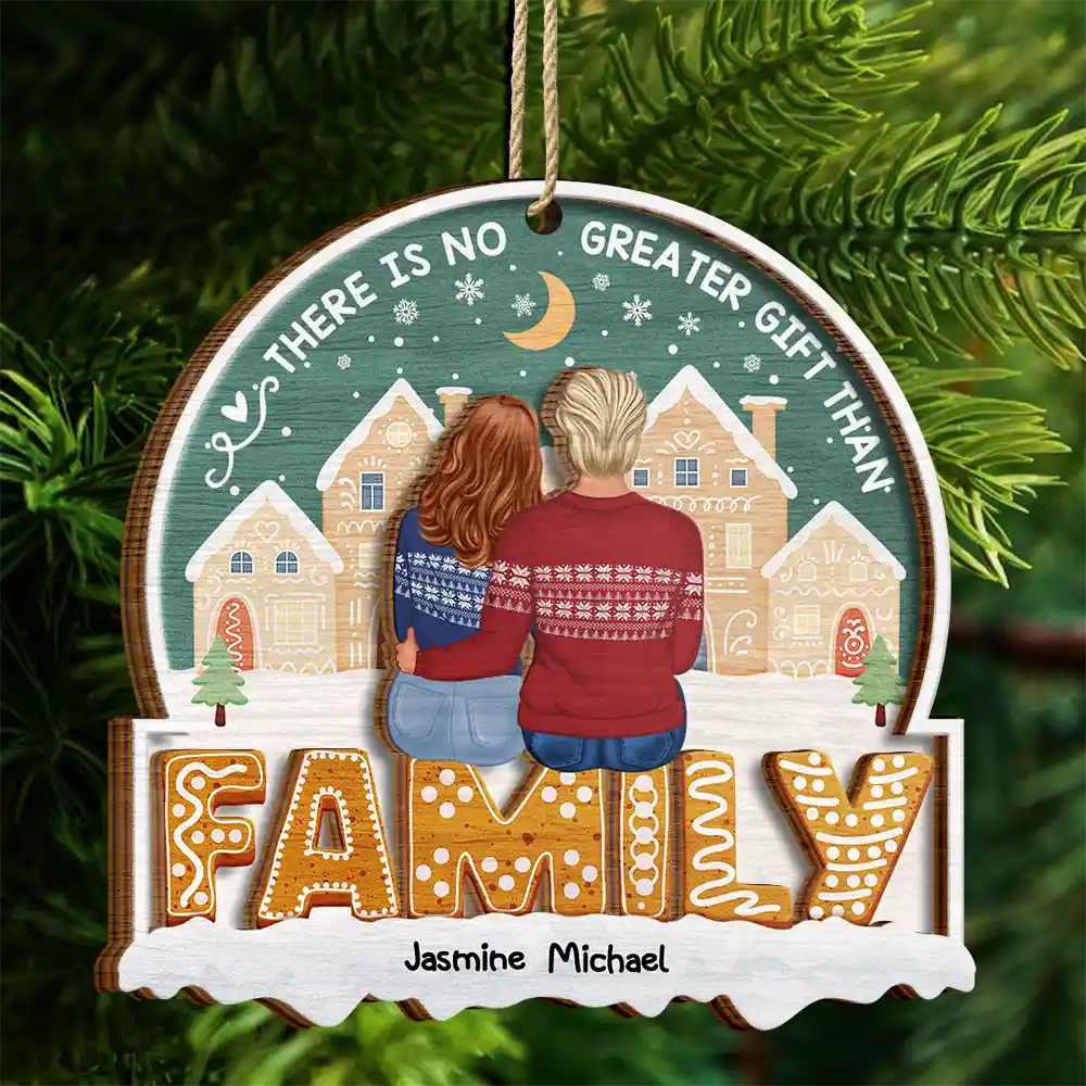 There Is No Greater Gift Than Sisters Family Besties - Personalized 2-Layered Wooden Ornament - Image 4
