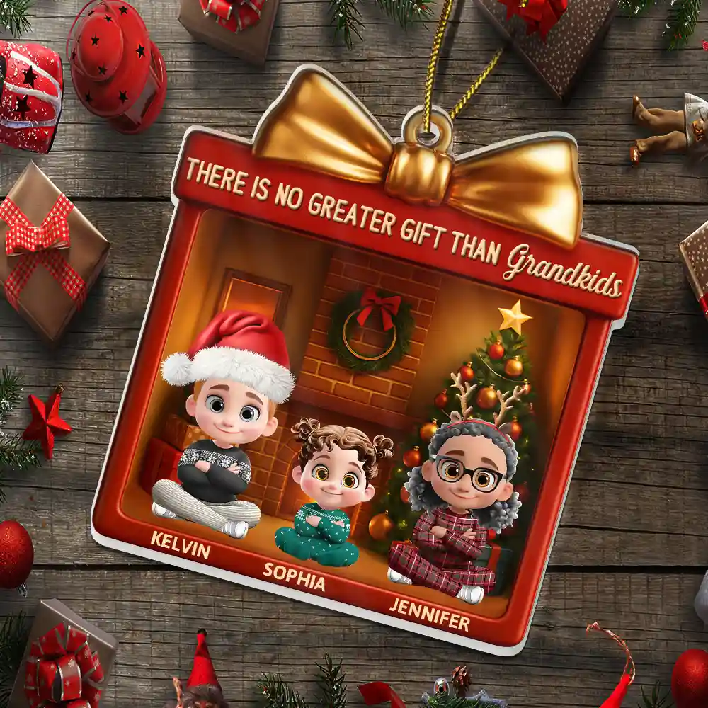 There's No Greater Gift Than Grandkids - Personalized Custom Shaped Acrylic Ornament - Image 5