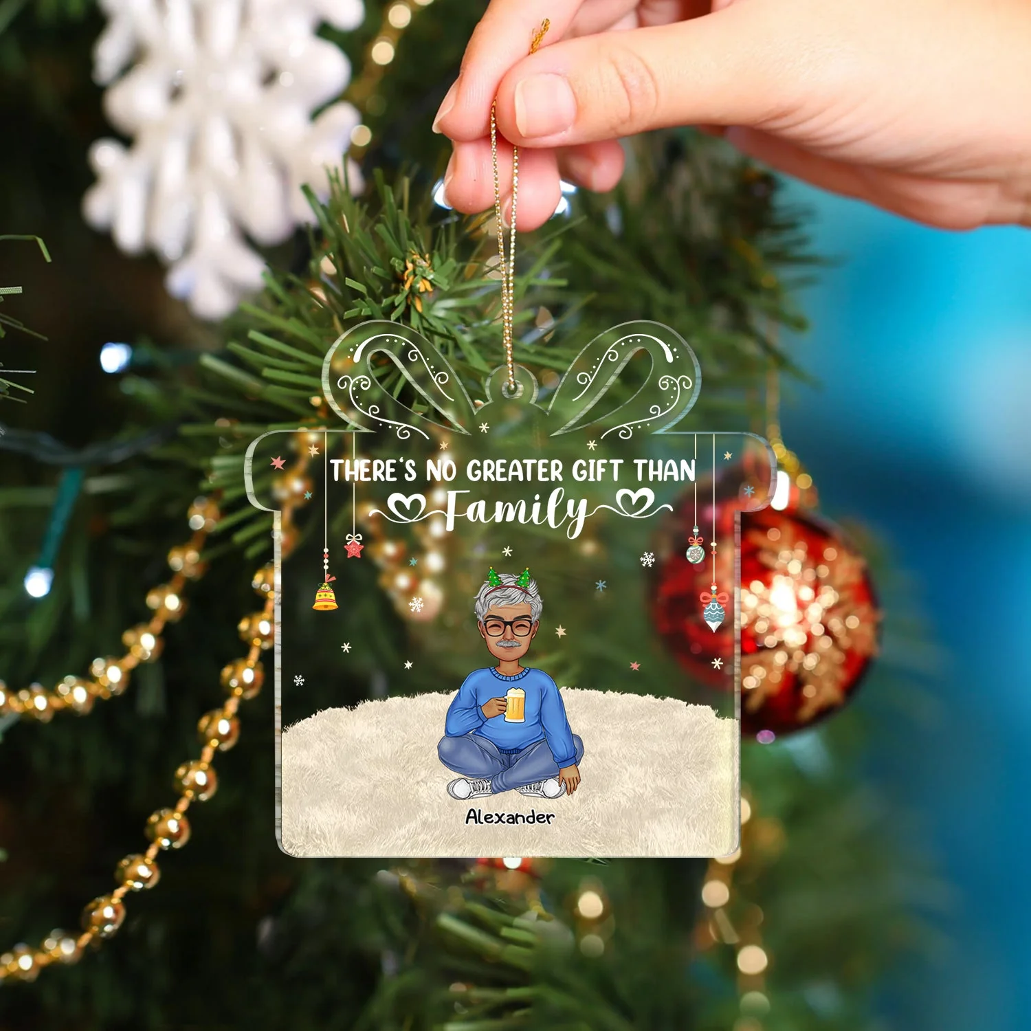 There's No Greater Gift Than Siblings Family - Christmas Gift For Family, Sisters, Brothers - Personalized Custom Shaped Acrylic Ornament - Image 4