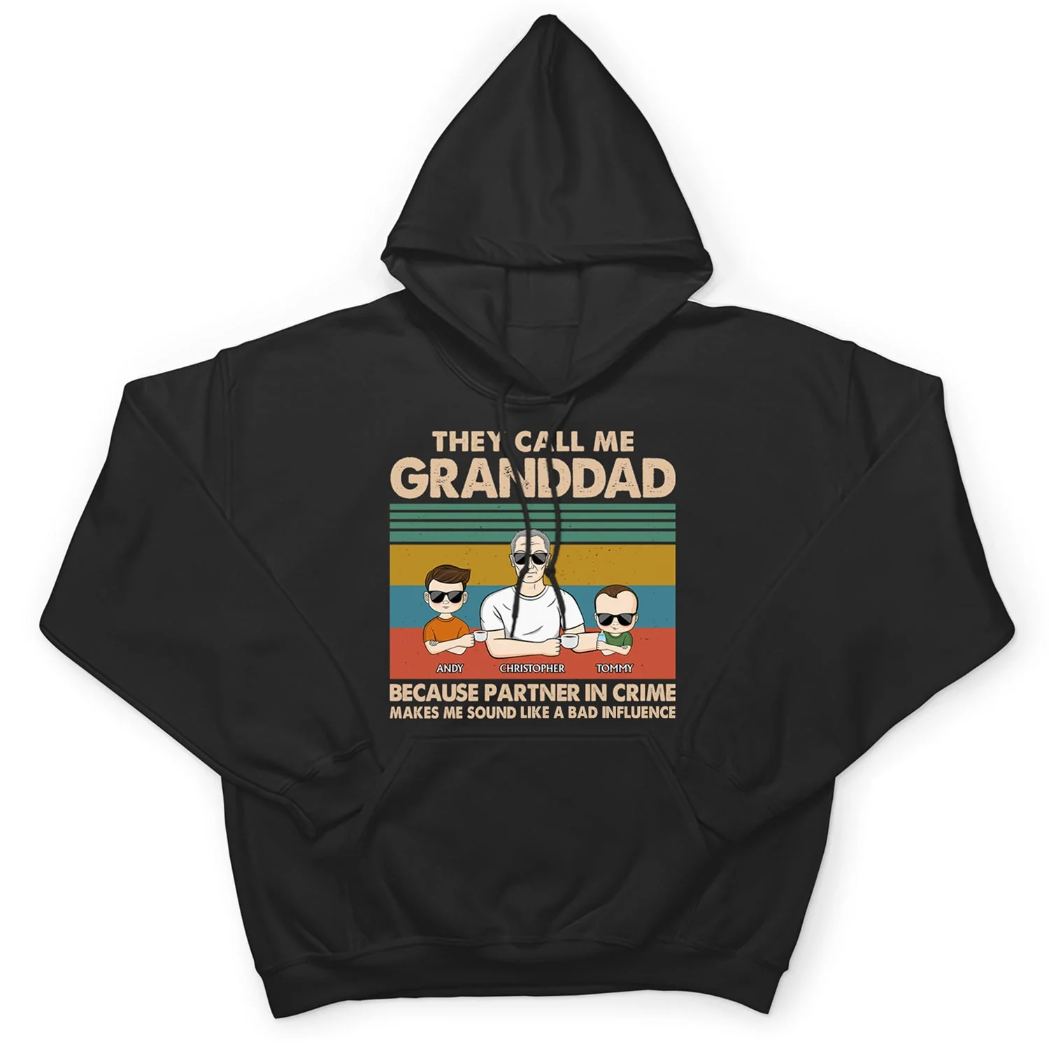 They Call Me Grandpa Because Partner In Crime - Gift For Dad, Grandfather - Personalized Custom T Shirt - Image 4
