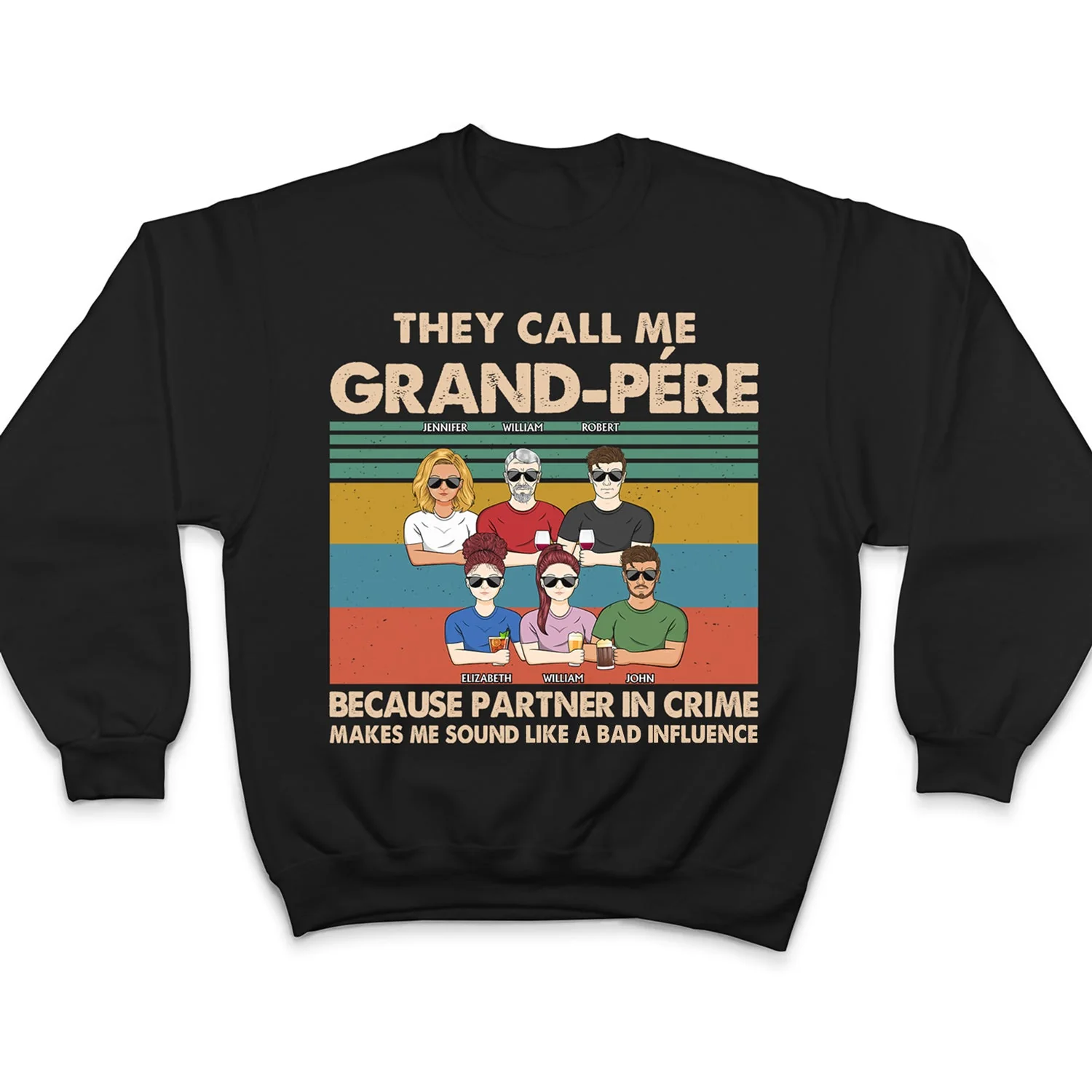 They Call Me Grandpa Because Partner In Crime - Gift For Dad, Grandfather - Personalized Custom T Shirt - Image 5