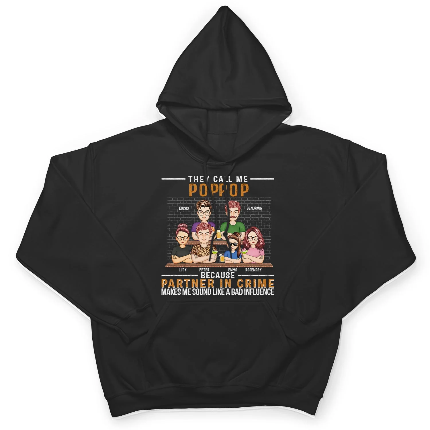 They Call Me Grandpa Because Partner In Crime Makes Me - Birthday, Loving Gift For Dad, Father, Papa, Grandfather - Personalized Custom T Shirt - Image 4