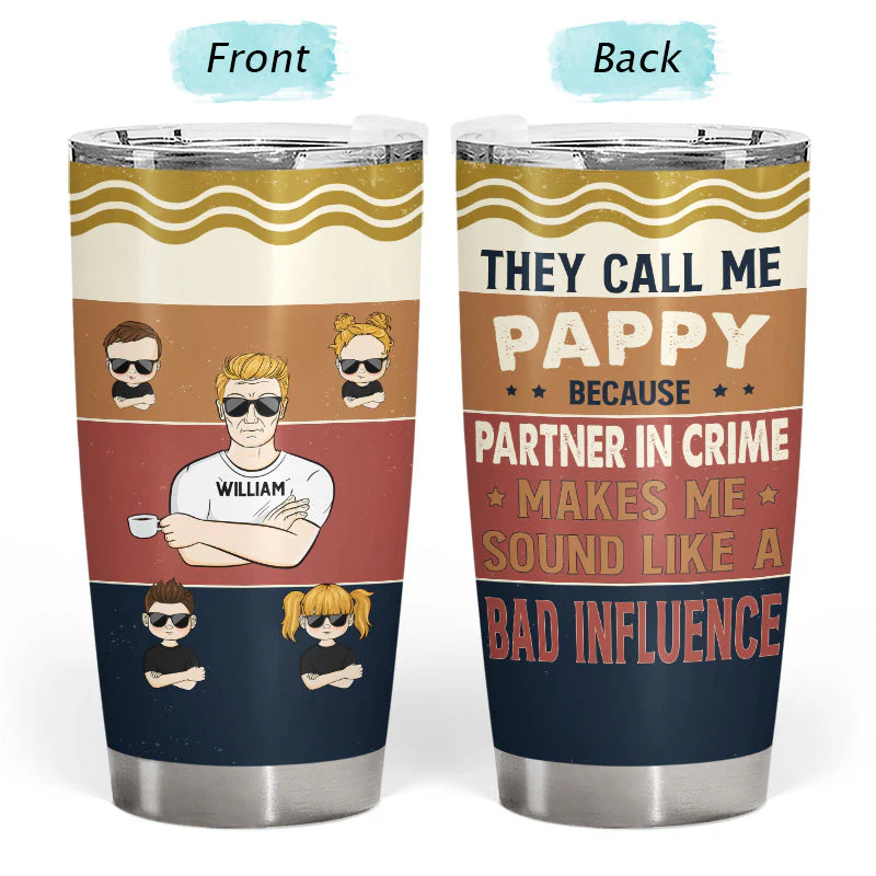They Call Me Grandpa Dad - Father Gift - Personalized Custom Tumbler - Image 3