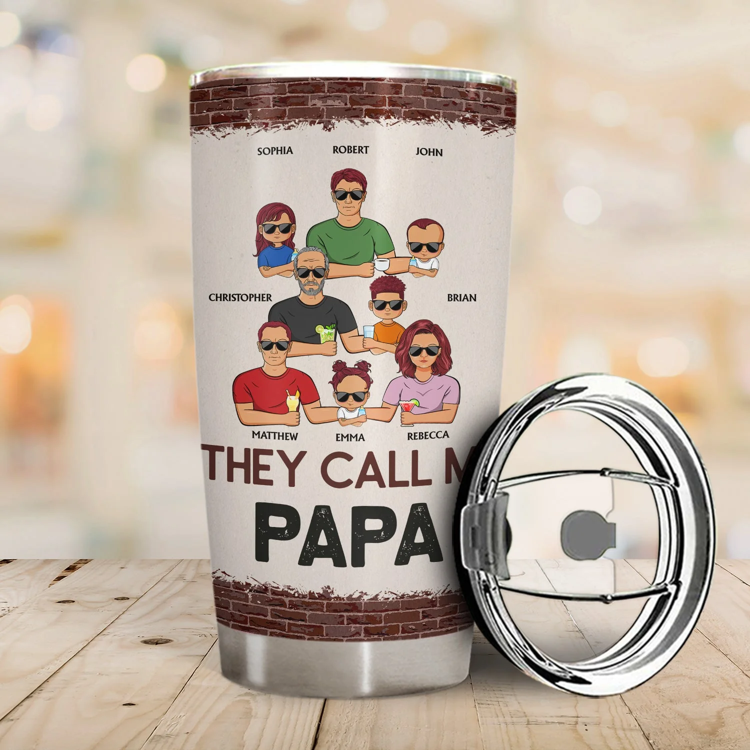They Call Me Papa Because Partner In Crime - Birthday, Loving Gift For Dad, Father, Grandpa, Grandfather - Personalized Custom Tumbler - Image 2