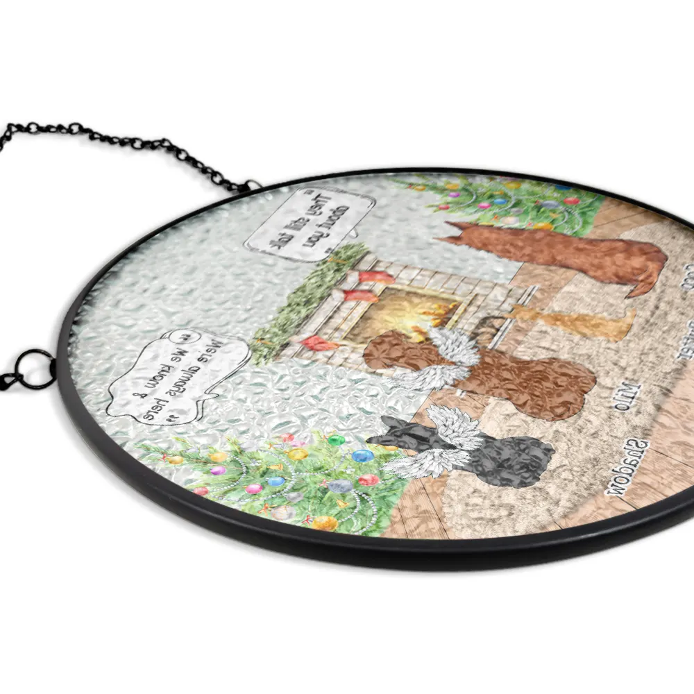 They Still Talk About You Cozy House Memorial - Personalized Stained Glass Window Hanging Suncatcher - Image 5