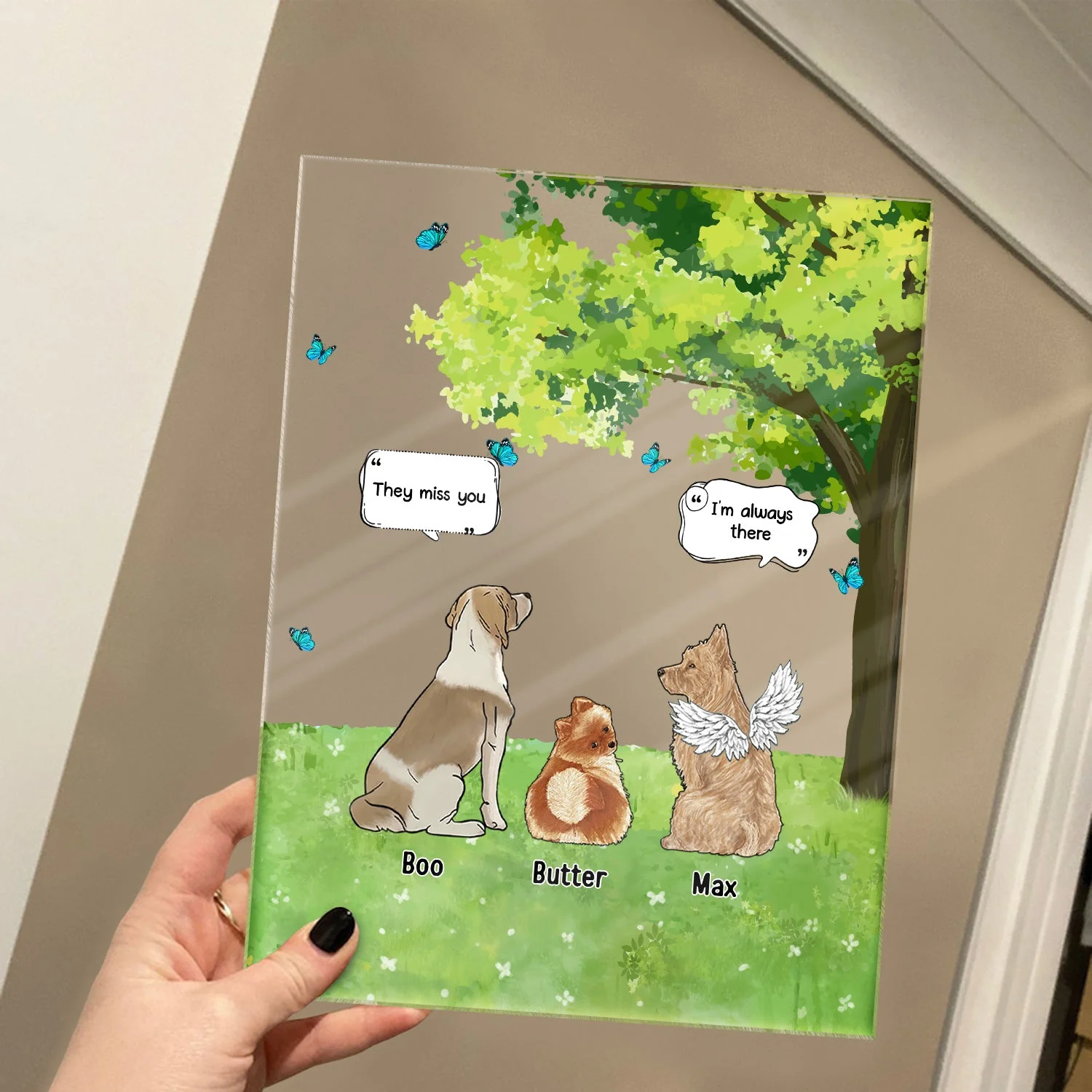 They Still Talk About You Grass - Memorial Gift For Pet Lovers - Personalized Vertical Rectangle Acrylic Plaque - Image 4