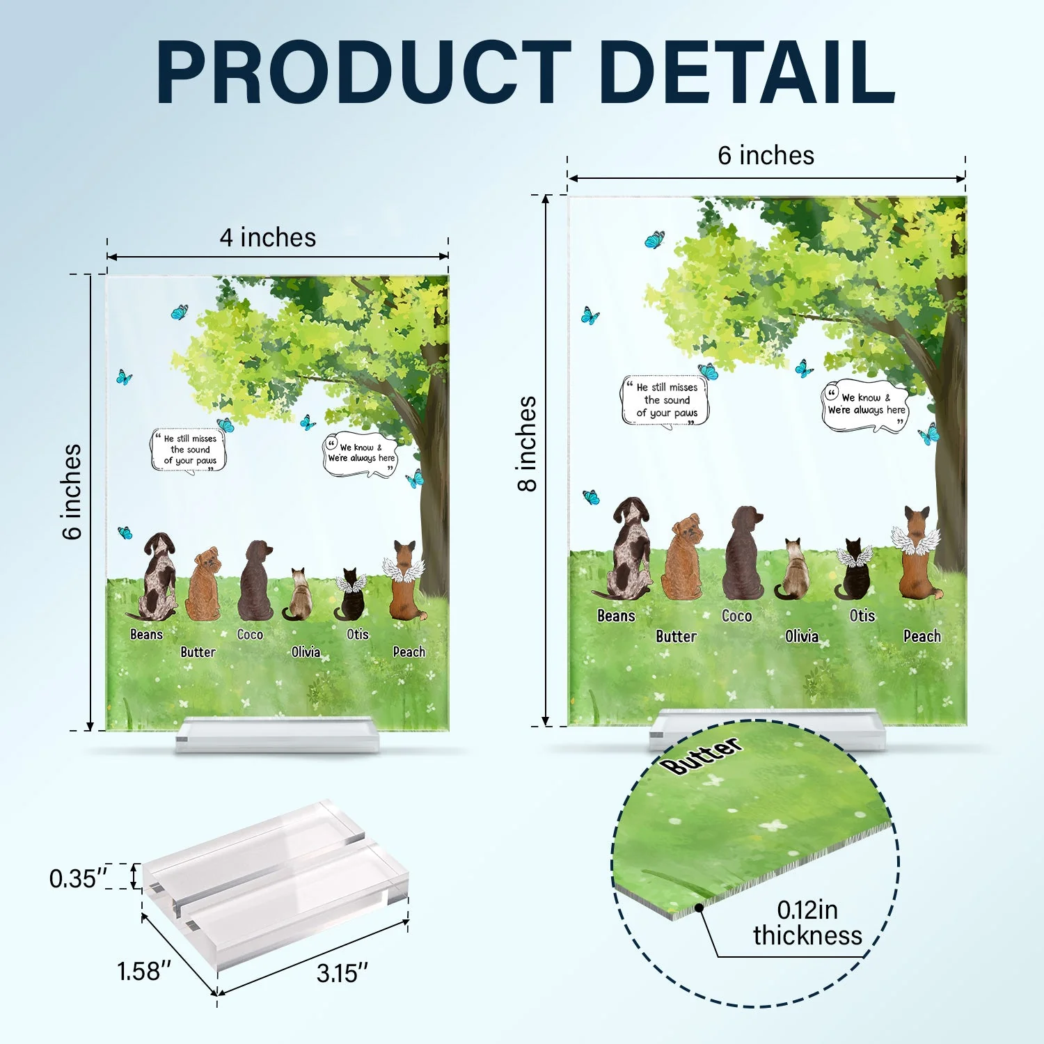 They Still Talk About You Grass - Memorial Gift For Pet Lovers - Personalized Vertical Rectangle Acrylic Plaque - Image 5