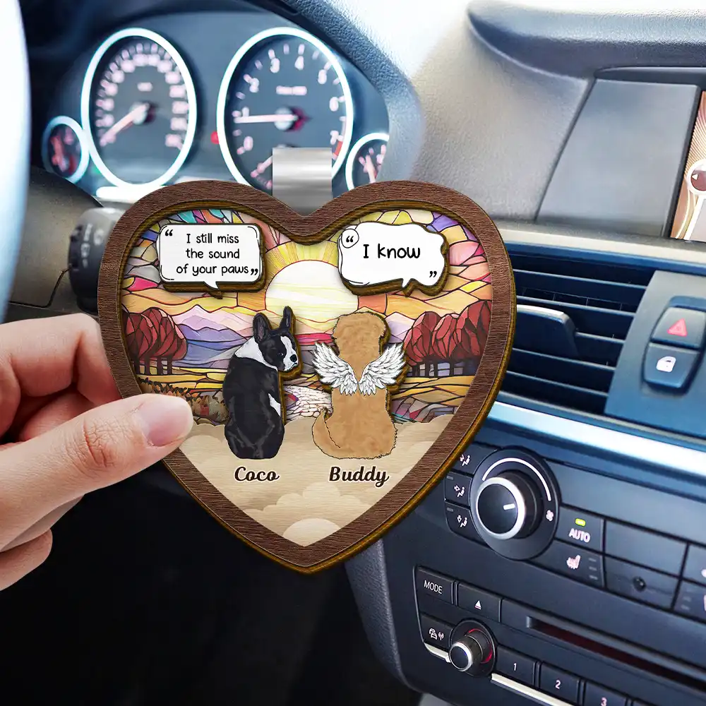 They Still Talk About You Memorial Dog Cat - Personalized Custom Shaped Car Visor Clip - Image 3