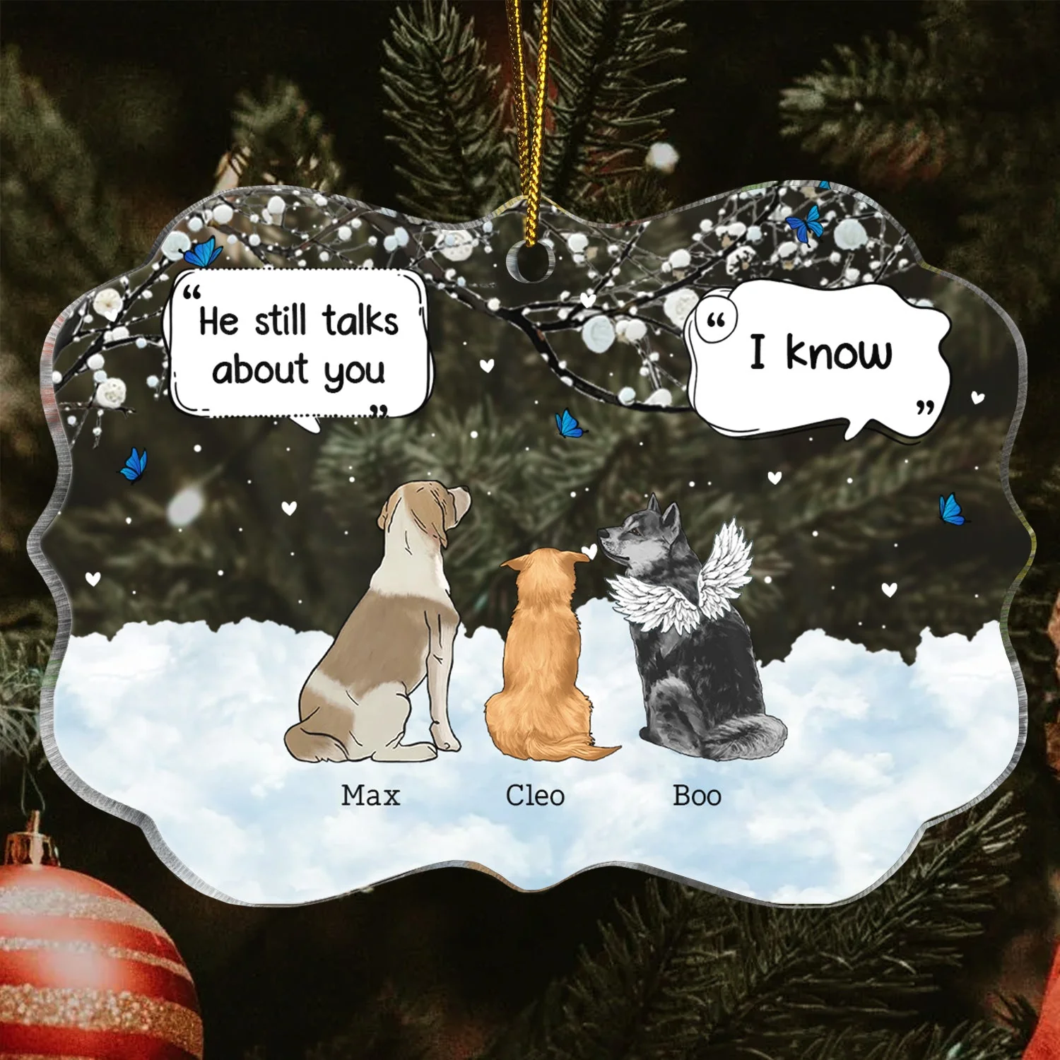 They Still Talk About You - Memorial Gift For Pet Lovers - Personalized Medallion Acrylic Ornament - Image 3