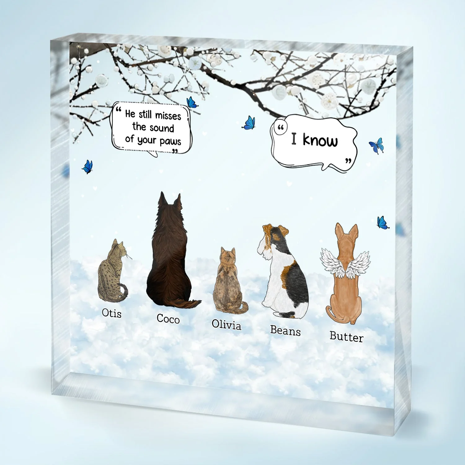 They Still Talk About You - Memorial Gift For Pet Lovers - Personalized Square Shaped Acrylic Plaque - Image 2