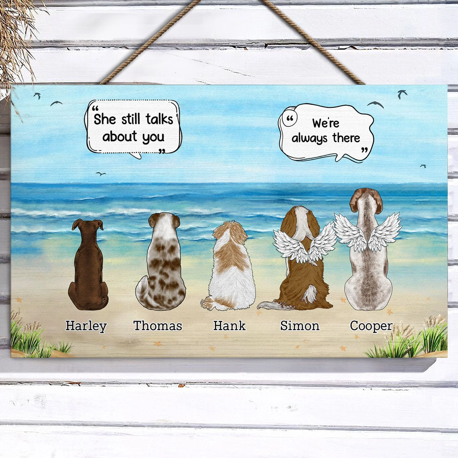 They Still Talk About You - Memorial Gift For Pet Lovers - Personalized Wood Rectangle Sign - Image 3