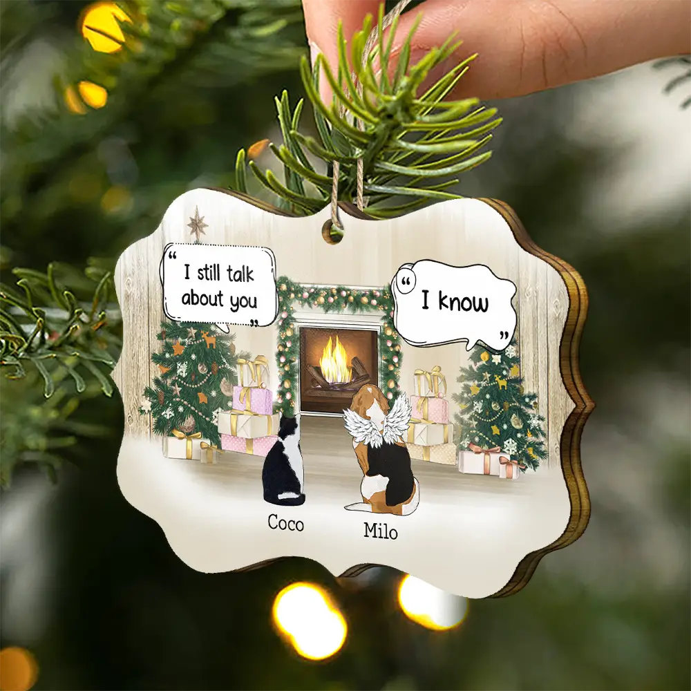 They Still Talk About You Memorial - Personalized Medallion Wooden Ornament - Image 2