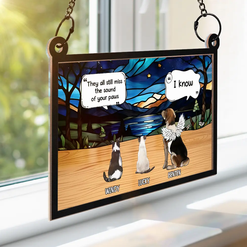 They Still Talk About You Memorial - Personalized Window Hanging Suncatcher Ornament - Image 3