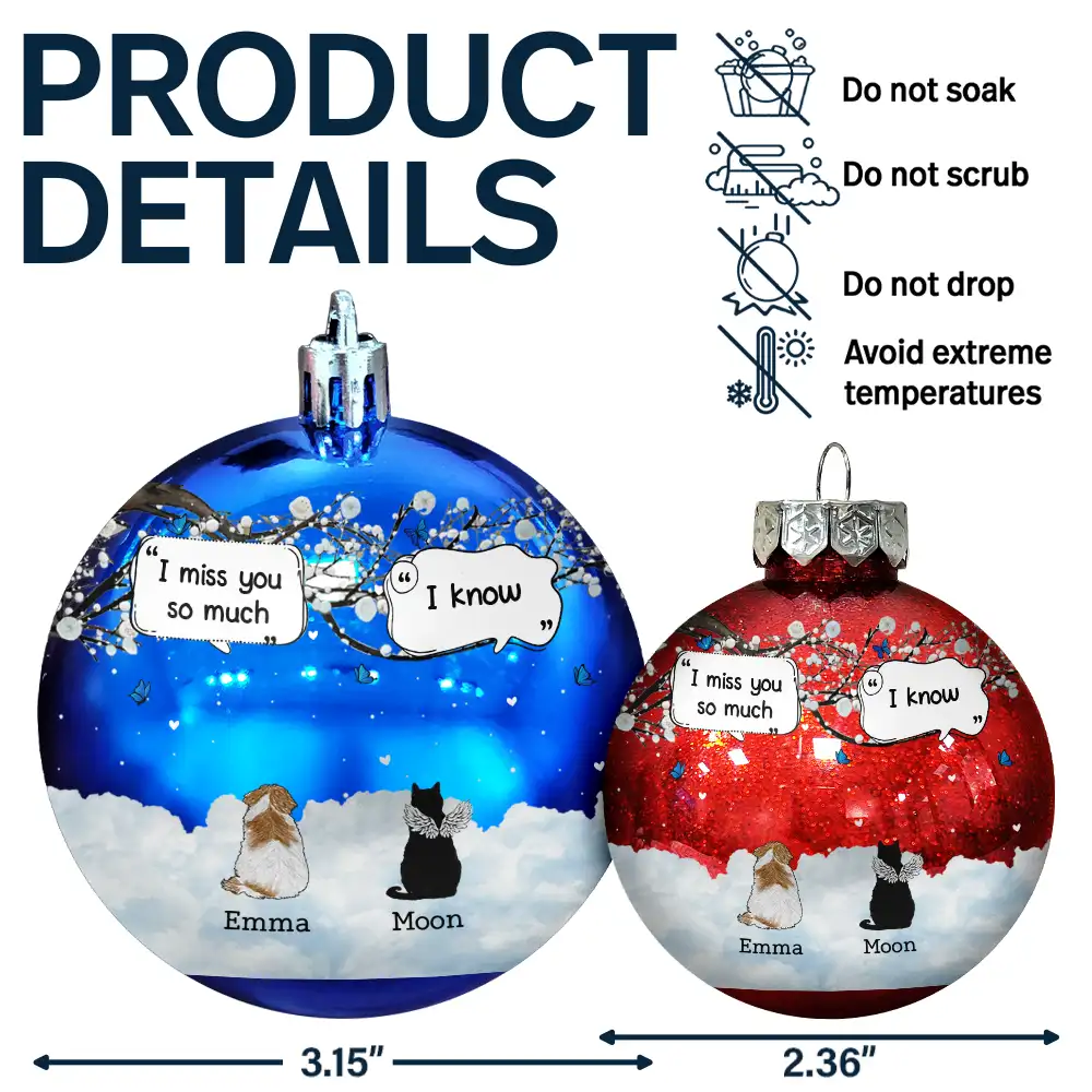 They Still Talk About You Pet Memorial - Personalized Ball Ornament - Image 7