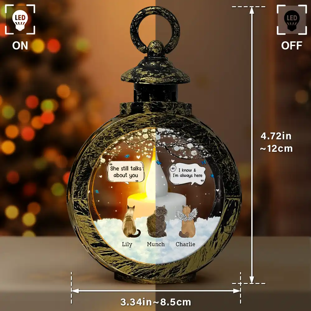 They Still Talk About You Pet Memorial - Personalized Candlelight Lantern Ornament - Image 3