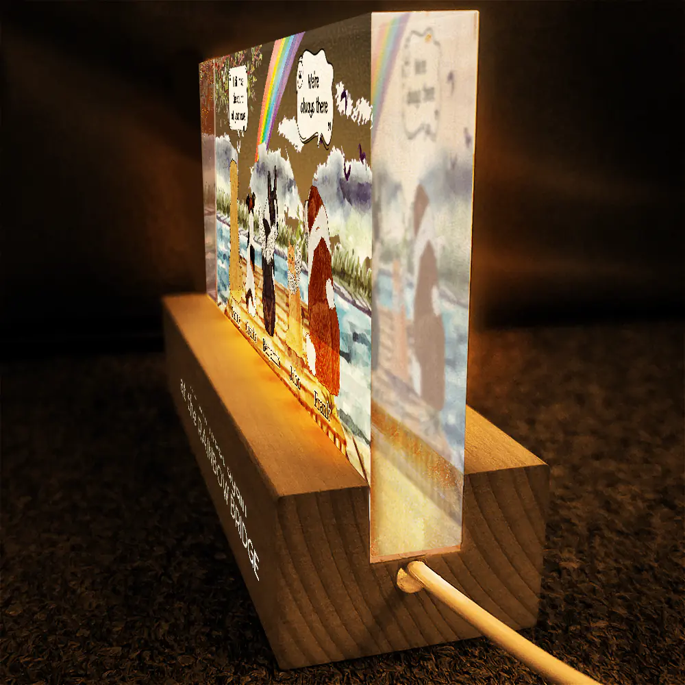 They Still Talk About You Pet Memorial - Personalized Rectangle LED Light - Image 4
