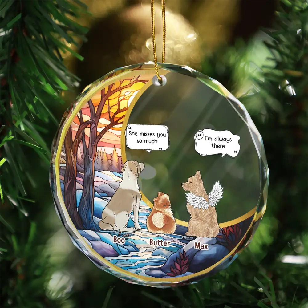 They Still Talk About You Suncatcher - Personalized Circle Glass Ornament - Image 3