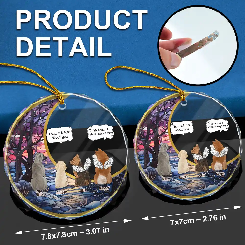 They Still Talk About You Suncatcher - Personalized Circle Glass Ornament - Image 6