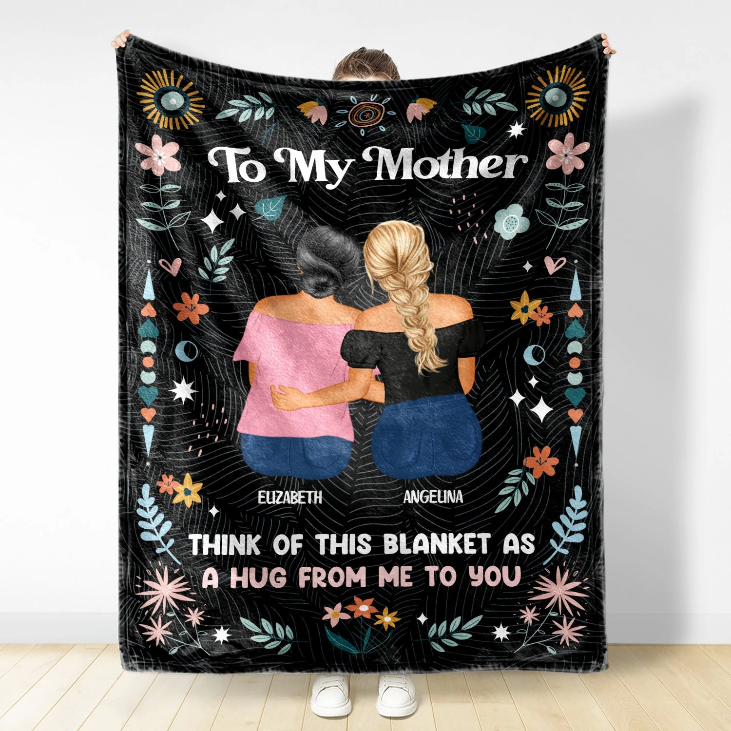 Think Of This Blanket - Gift For Mother-Daughter And Aunt-Niece - Personalized Fleece Blanket - Image 3
