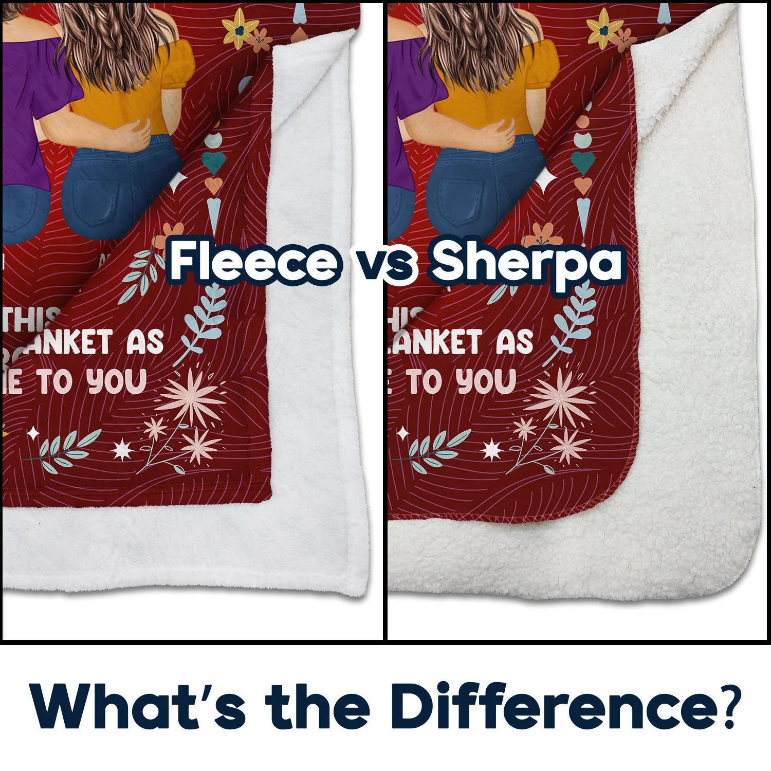 Think Of This Blanket - Gift For Mother-Daughter And Aunt-Niece - Personalized Fleece Blanket - Image 4