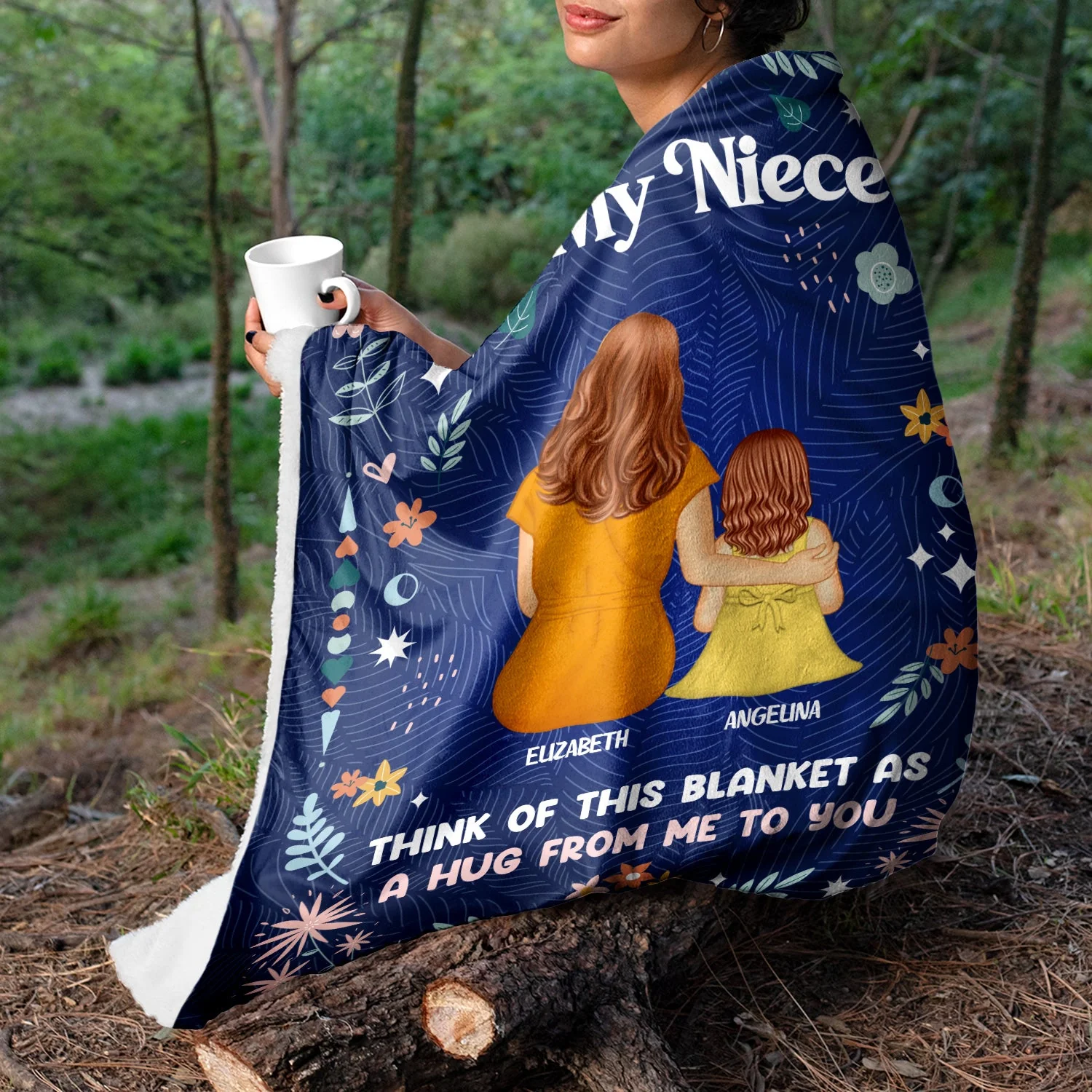 Think Of This Blanket - Gift For Mother-Daughter And Aunt-Niece - Personalized Fleece Blanket - Image 5
