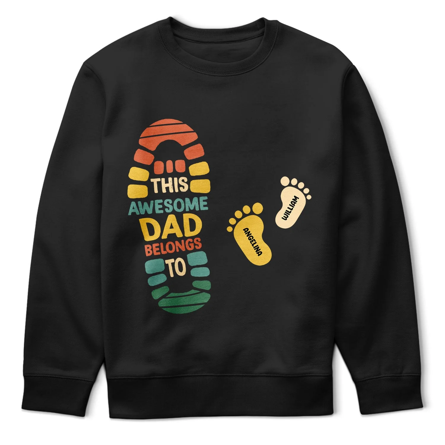 This Awesome Dad Belongs To Footprint - Gift For Father - Personalized T Shirt - Image 5