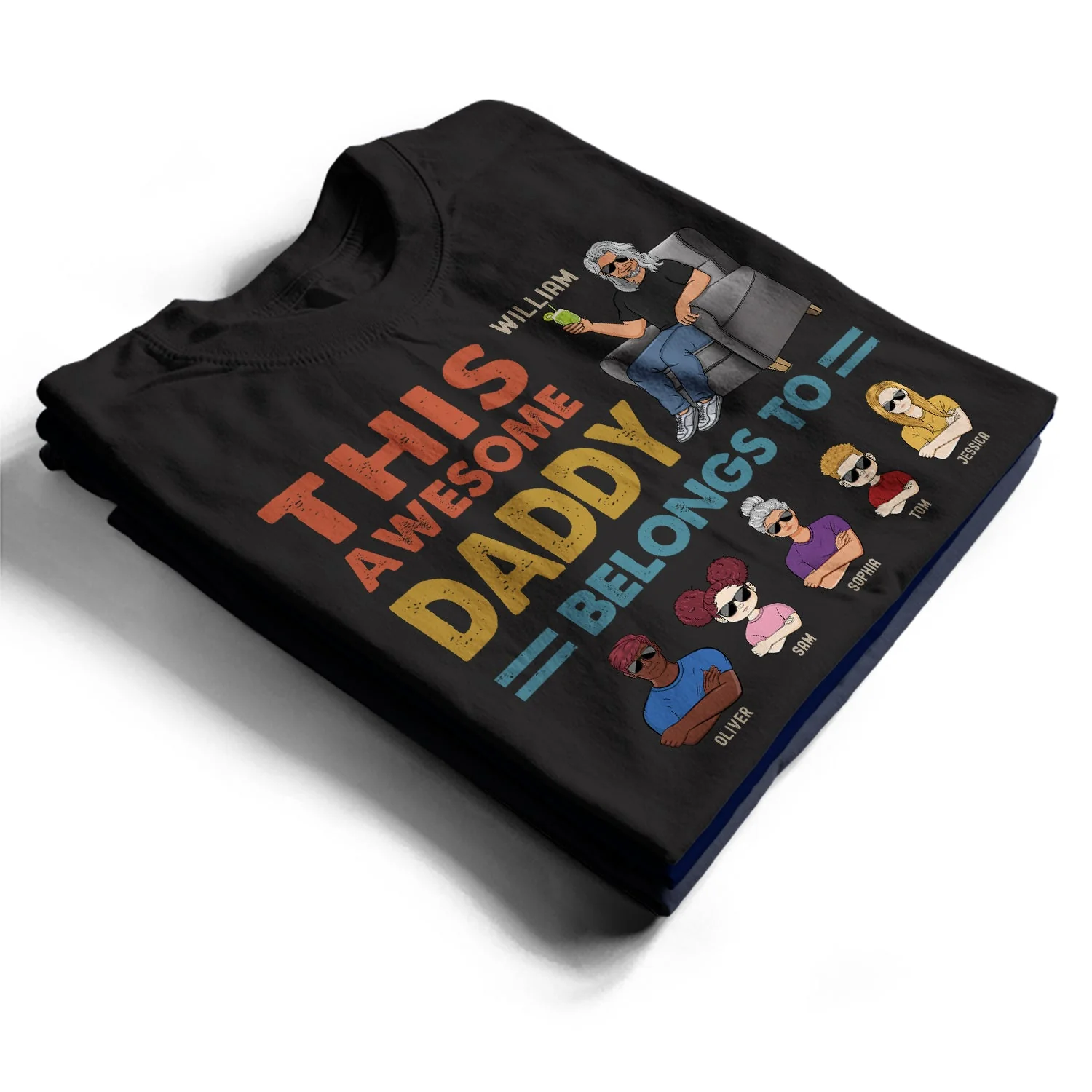 This Awesome Dad Belongs To - Gift For Father And Grandpa - Personalized Custom T Shirt - Image 2