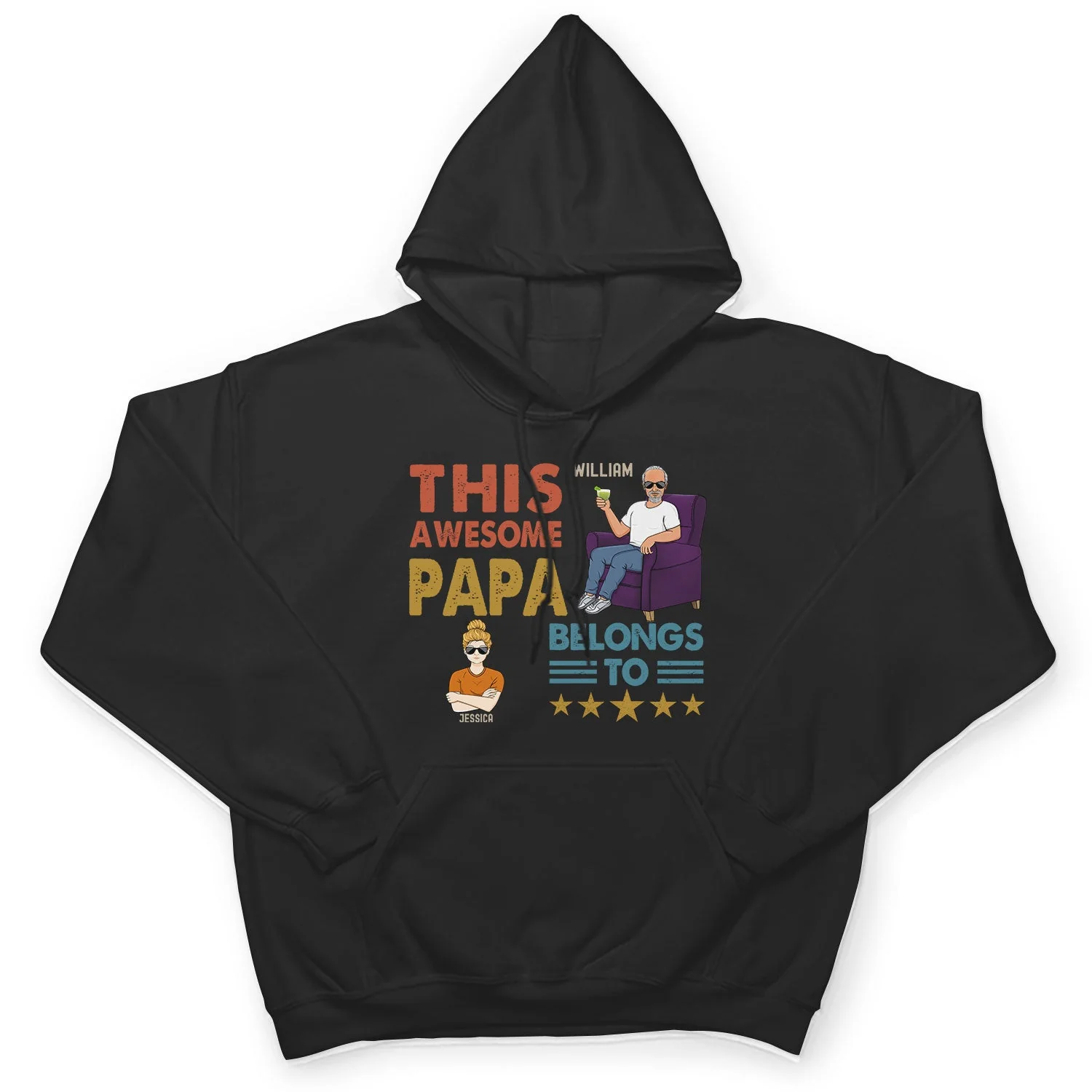 This Awesome Dad Belongs To - Gift For Father And Grandpa - Personalized Custom T Shirt - Image 4