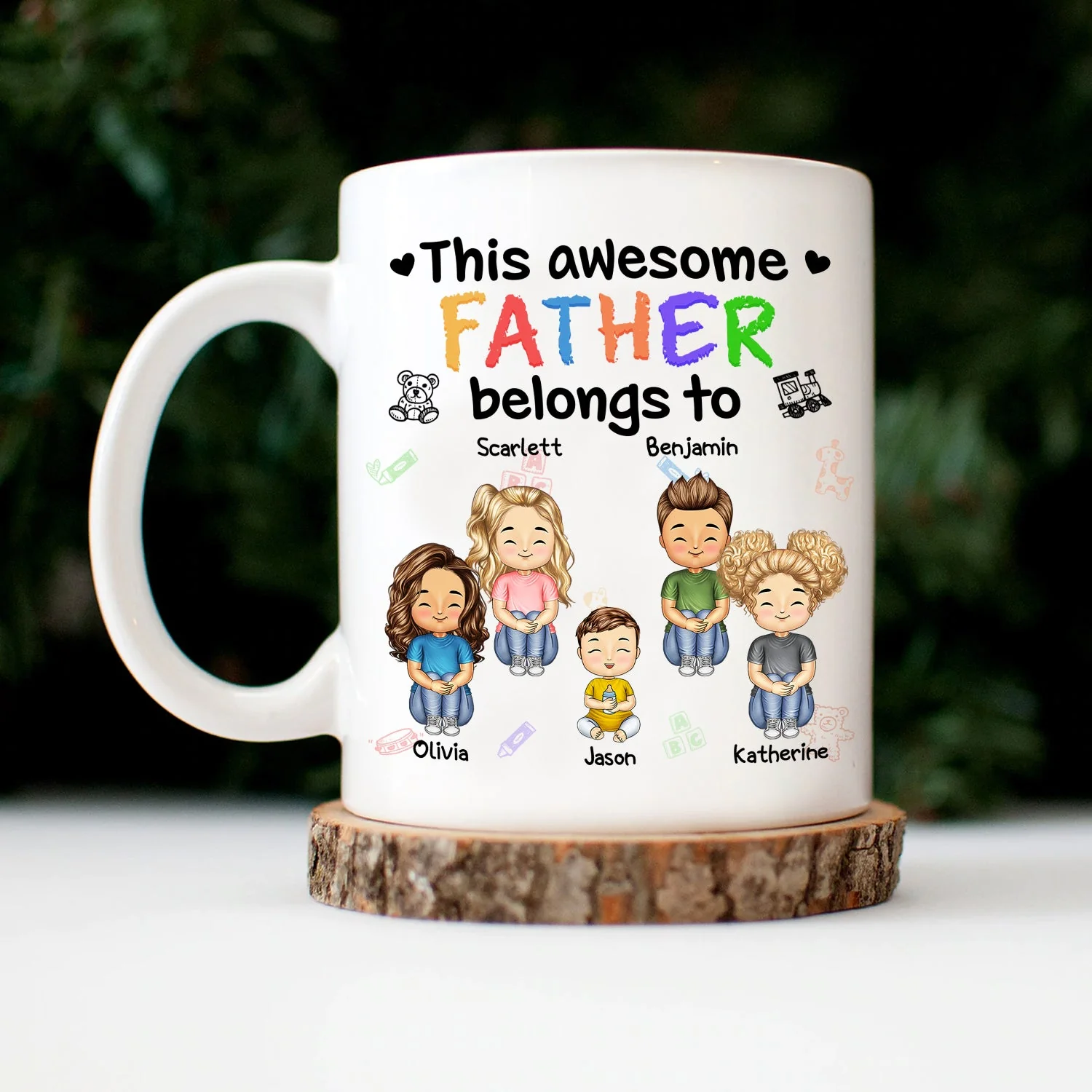 This Awesome Daddy Mommy Belongs To - Loving Gift For Mother, Father, Grandma, Grandpa - Personalized Custom Mug - Image 3