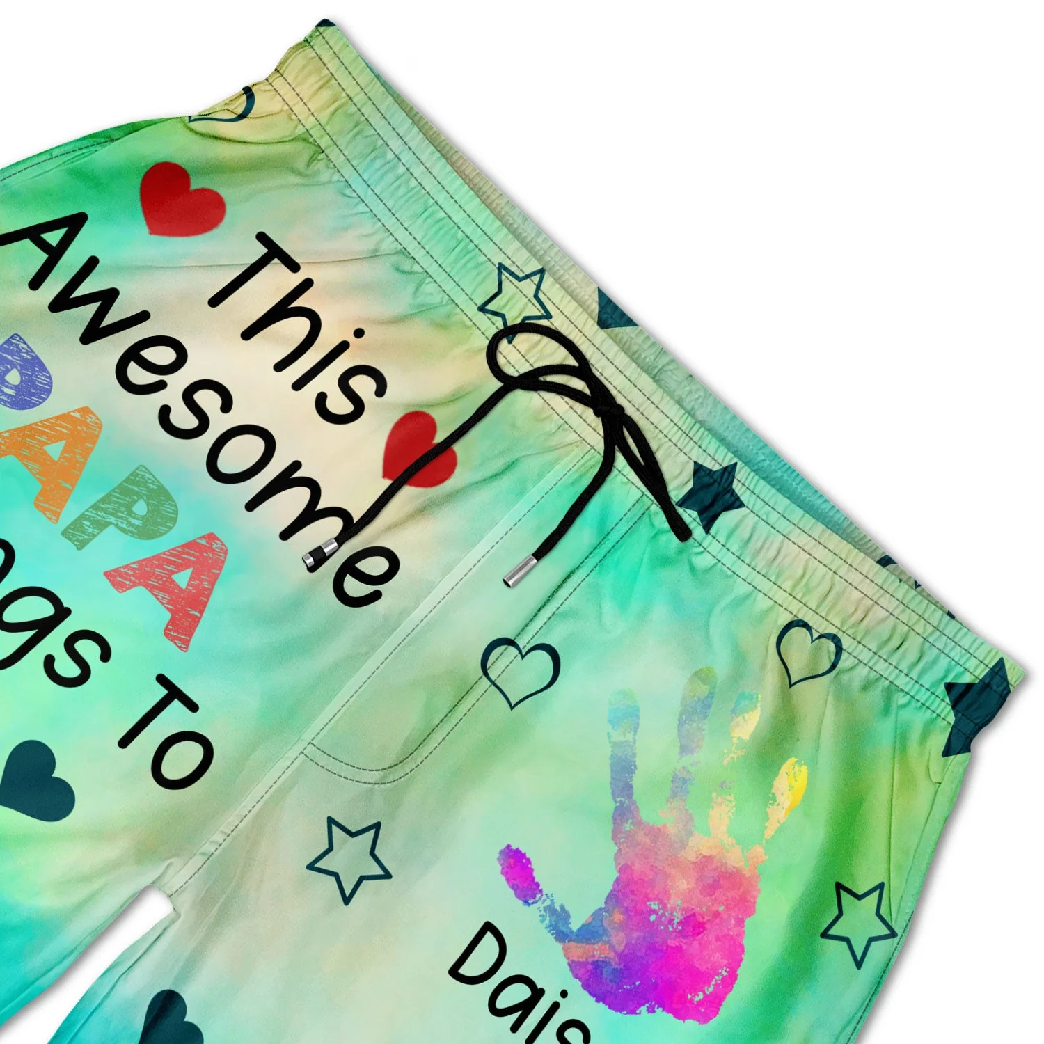 This Awesome Daddy Papa Belongs To - Personalized Unisex Beach Shorts - Image 5