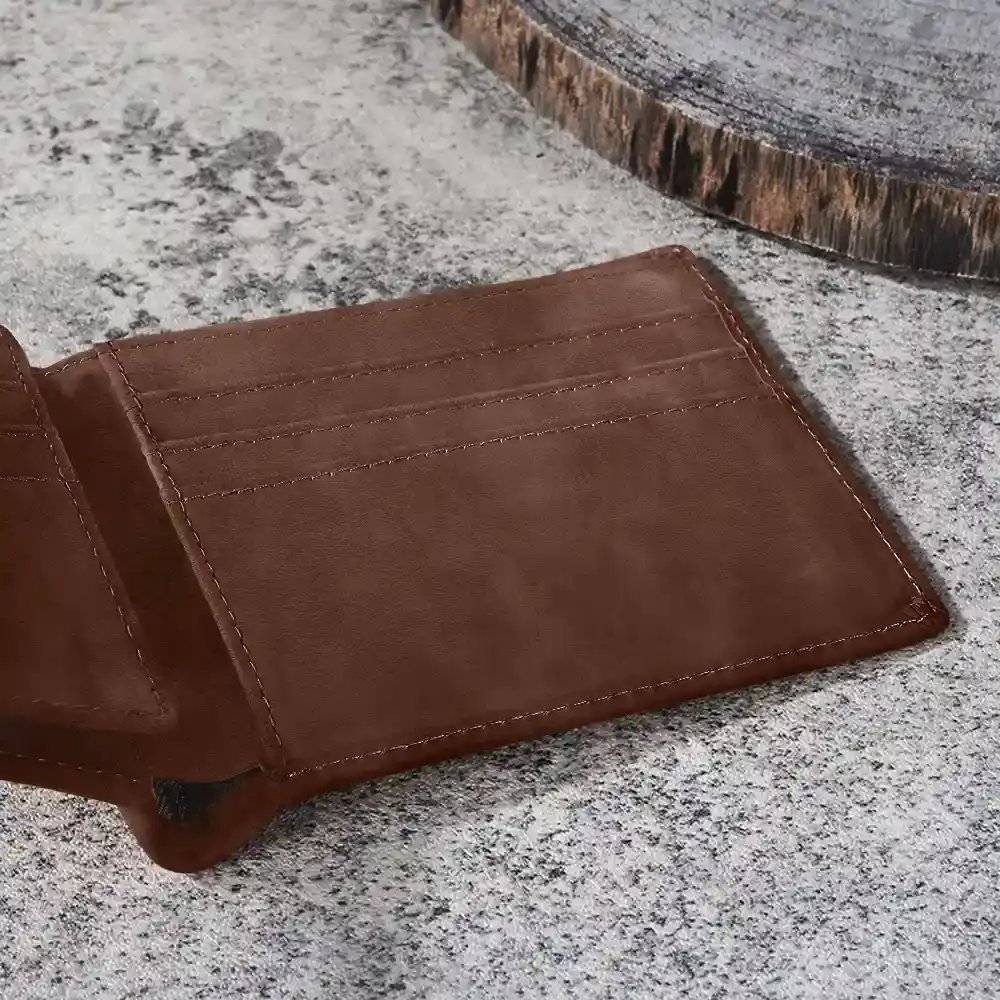 This Awesome Dog Dad Belongs To - Personalized Leather Wallet - Image 2