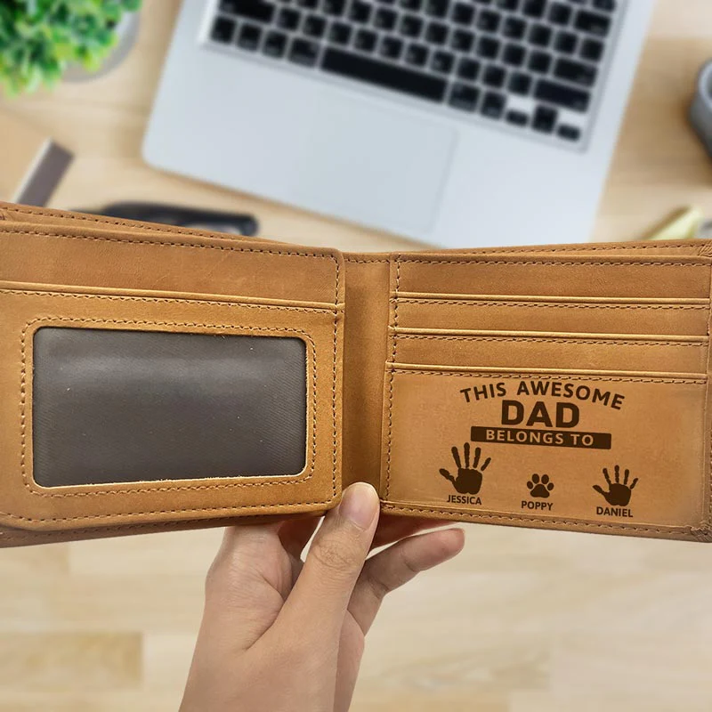 This Awesome Papa Belongs To Grandkids - Personalized Bifold Wallet - Image 2