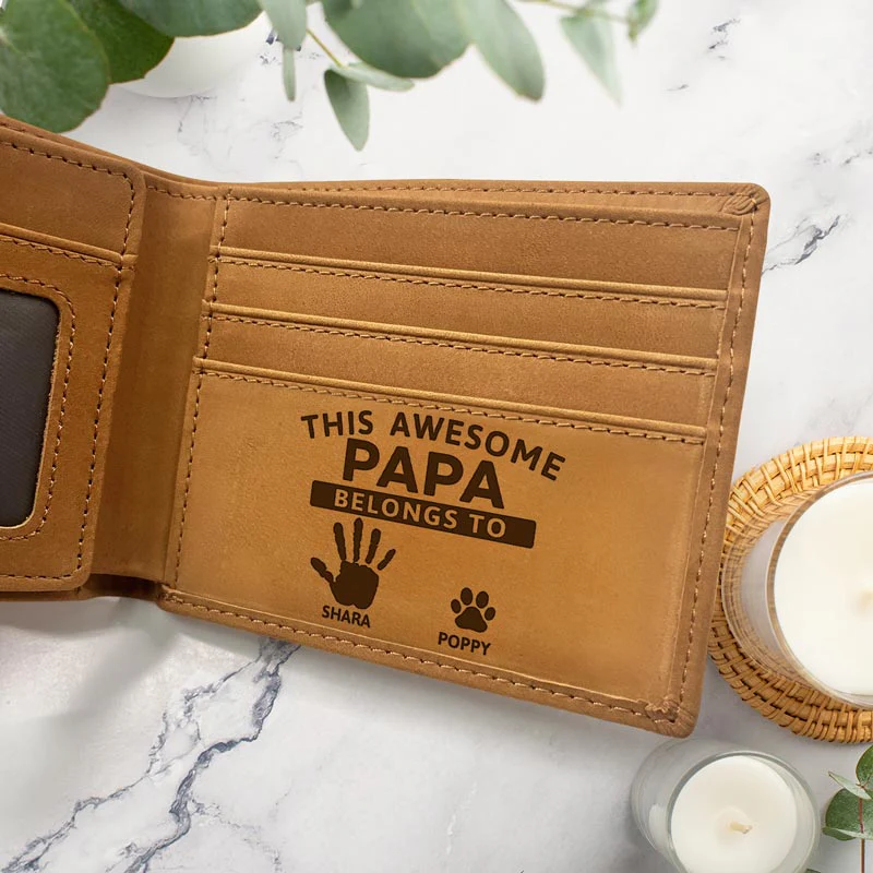 This Awesome Papa Belongs To Grandkids - Personalized Bifold Wallet - Image 5