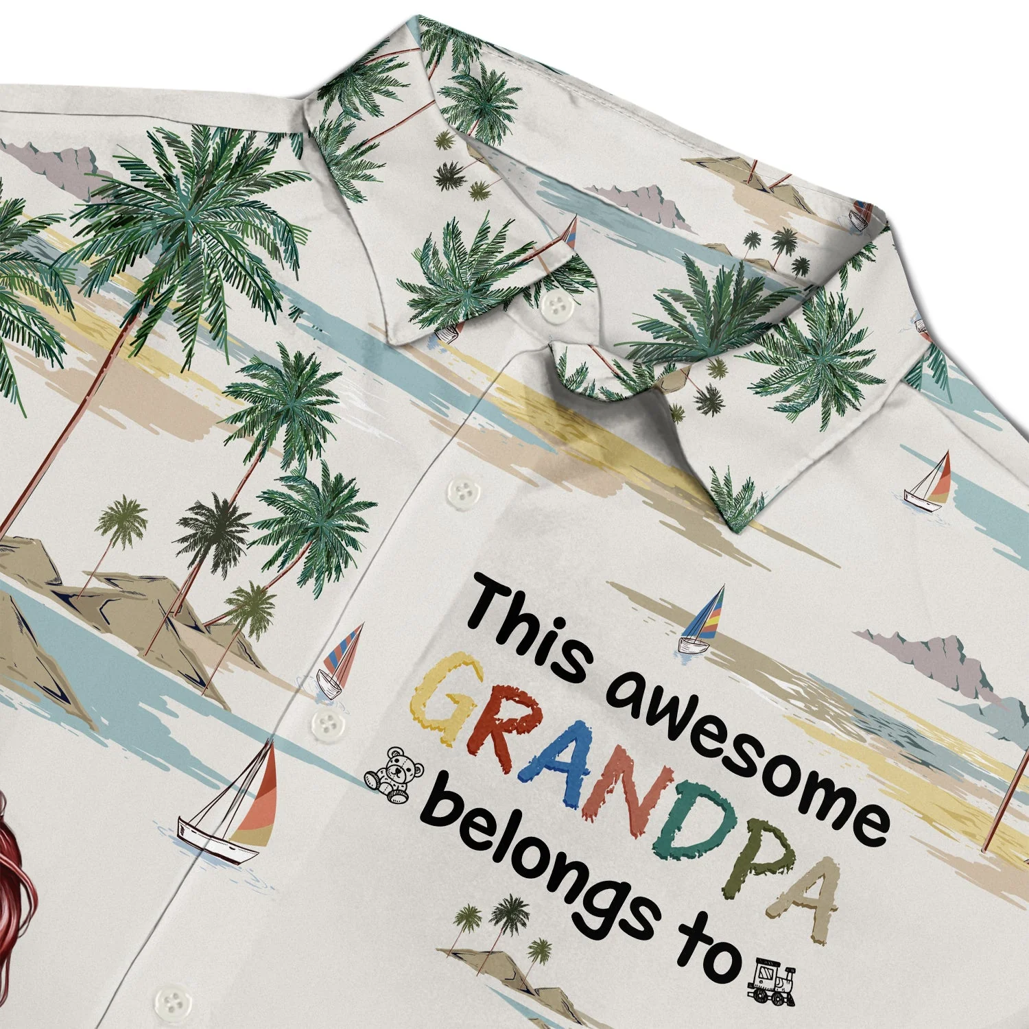 This Awesome Papa Daddy Belongs To - Loving Gift For Mother, Father, Grandma, Grandpa - Personalized Custom Hawaiian Shirt - Image 4