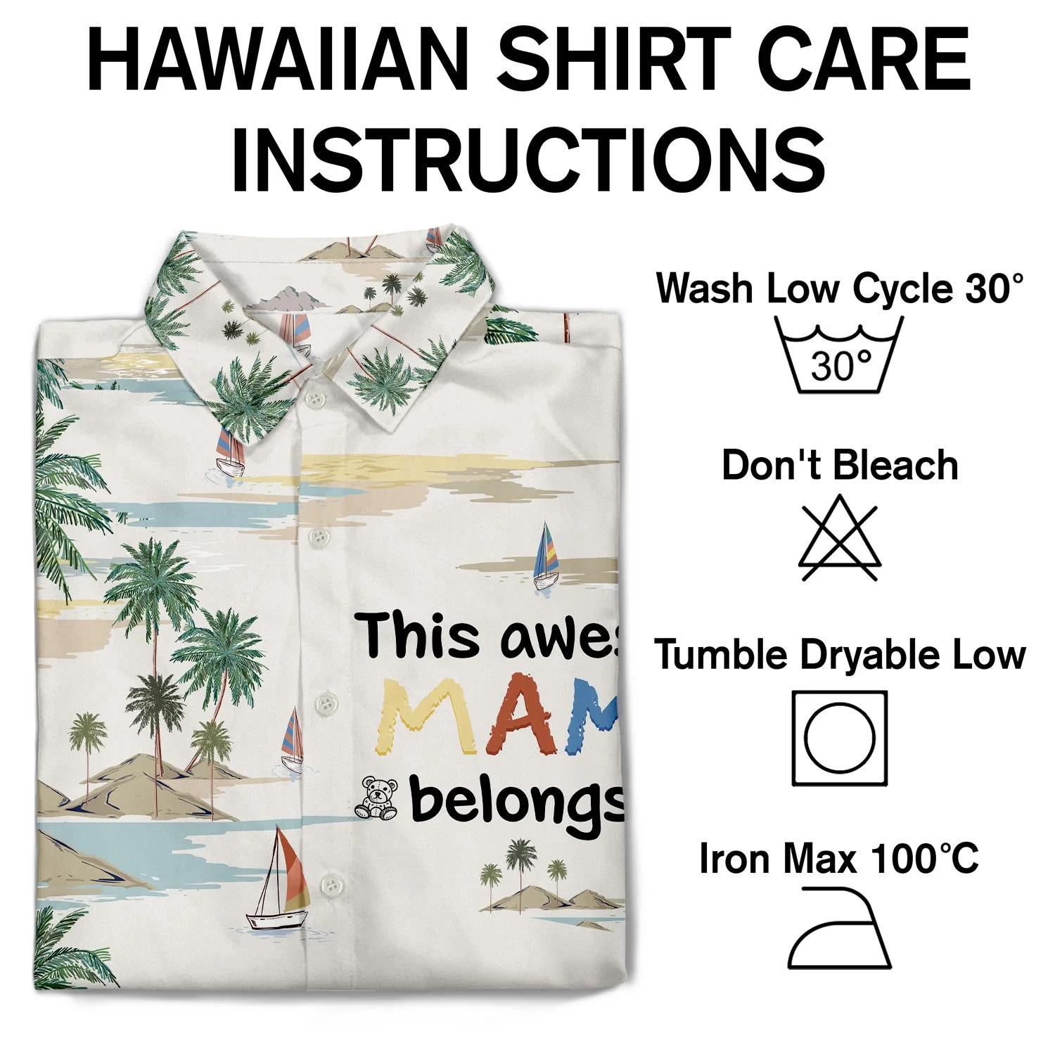 This Awesome Papa Daddy Belongs To - Loving Gift For Mother, Father, Grandma, Grandpa - Personalized Custom Hawaiian Shirt - Image 5