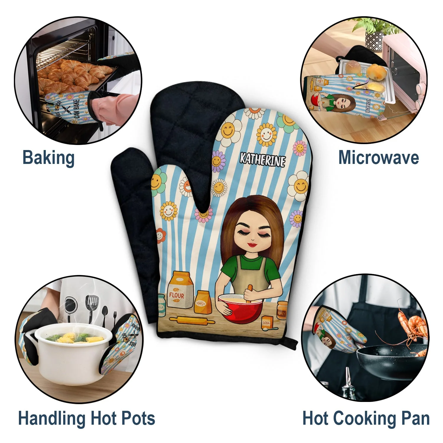 This Can Bake - Gift For Mother, Gift For Bakers - Personalized Oven Mitts, Pot Holders - Image 5