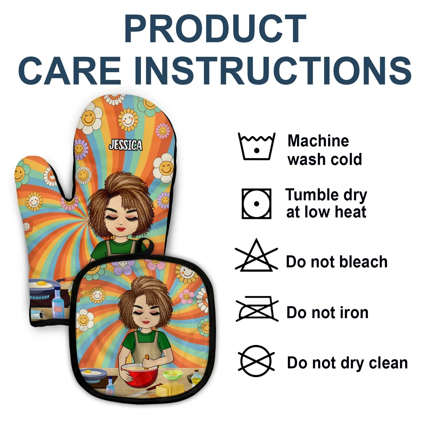 This Can Cook - Gift For Her, Mother - Personalized Oven Mitts, Pot Holders - Image 4