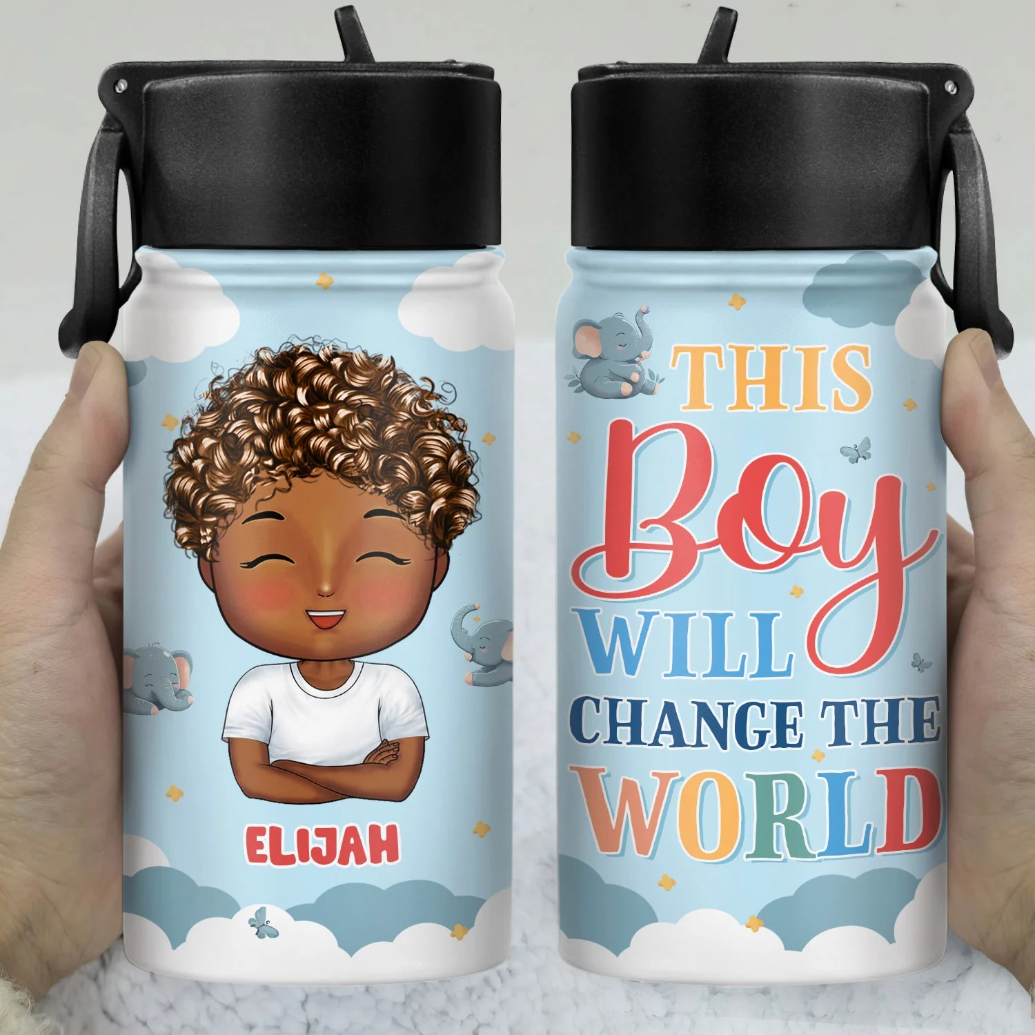 This Girl Boy Will Change The World - Gift For Kids, Back To School - Personalized Kids Water Bottle - Image 3