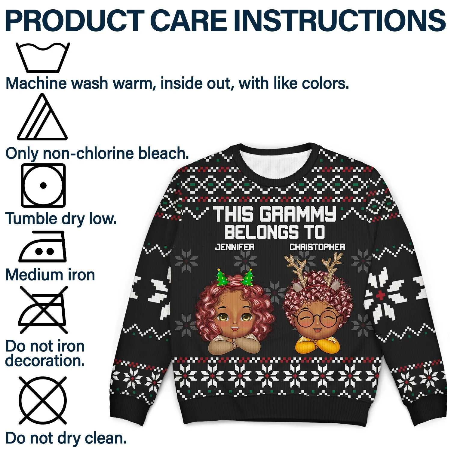 This Grandma Belongs To - Christmas, Loving Gift For Mom, Mother, Mama, Grandma, Grandmother - Personalized Unisex Ugly Sweater - Image 7